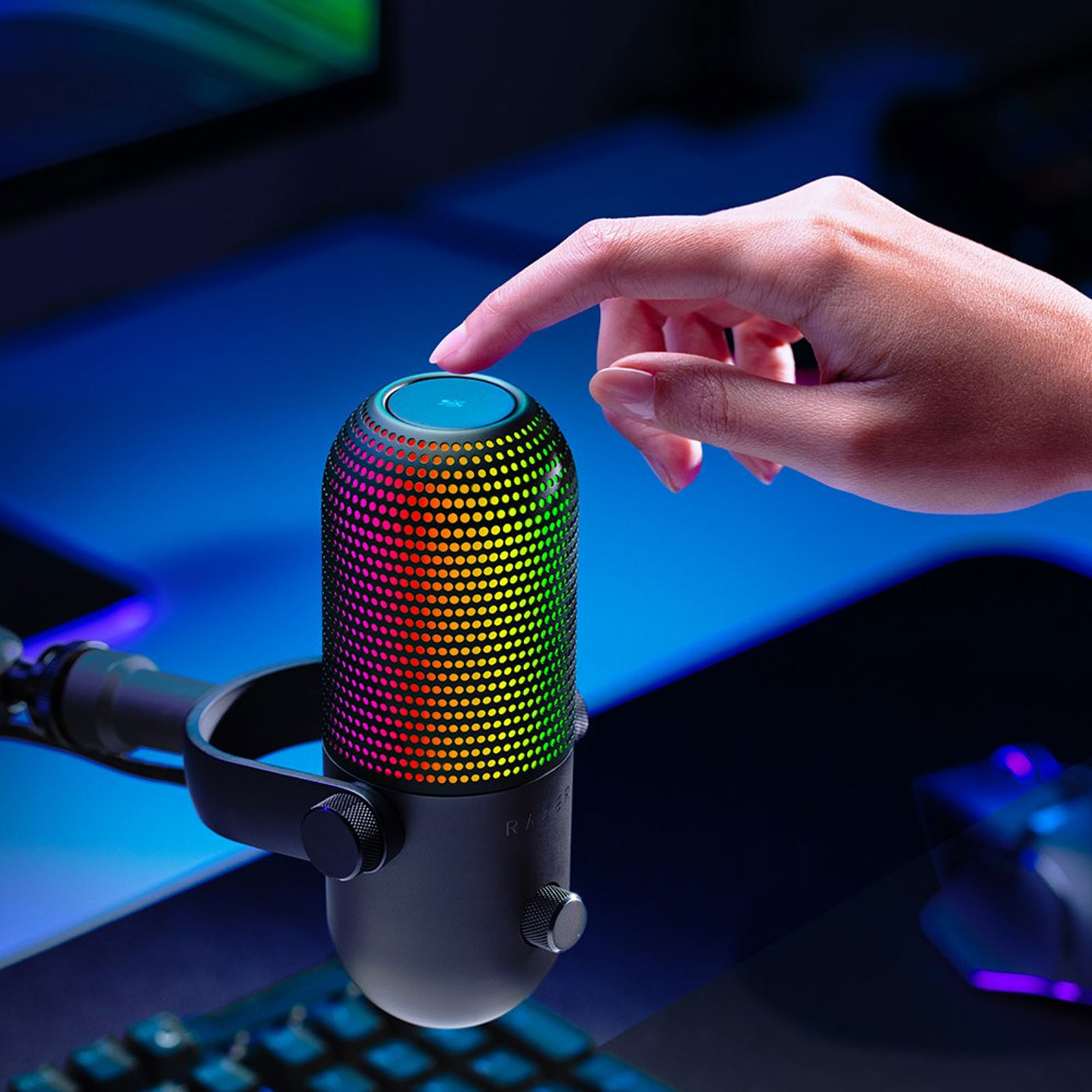 Razer Seiren V3 Chroma Tischmikrofon Kondensatorkapsel ap-to-Mute-Sensor