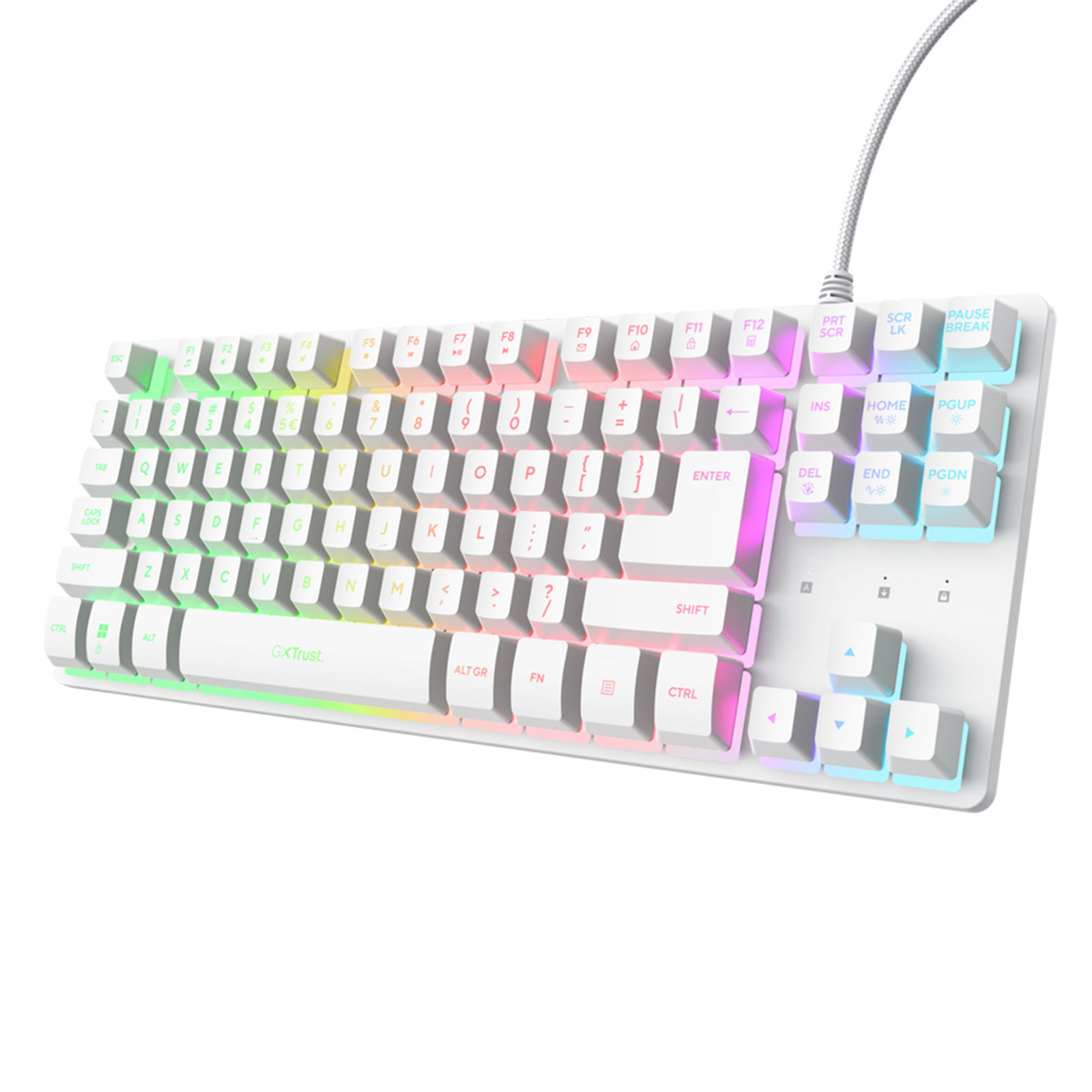 Trust GXT833PS Thado Tastatur mit TKL-Beleuchtung, Weiß DE Gaming-Tastatur