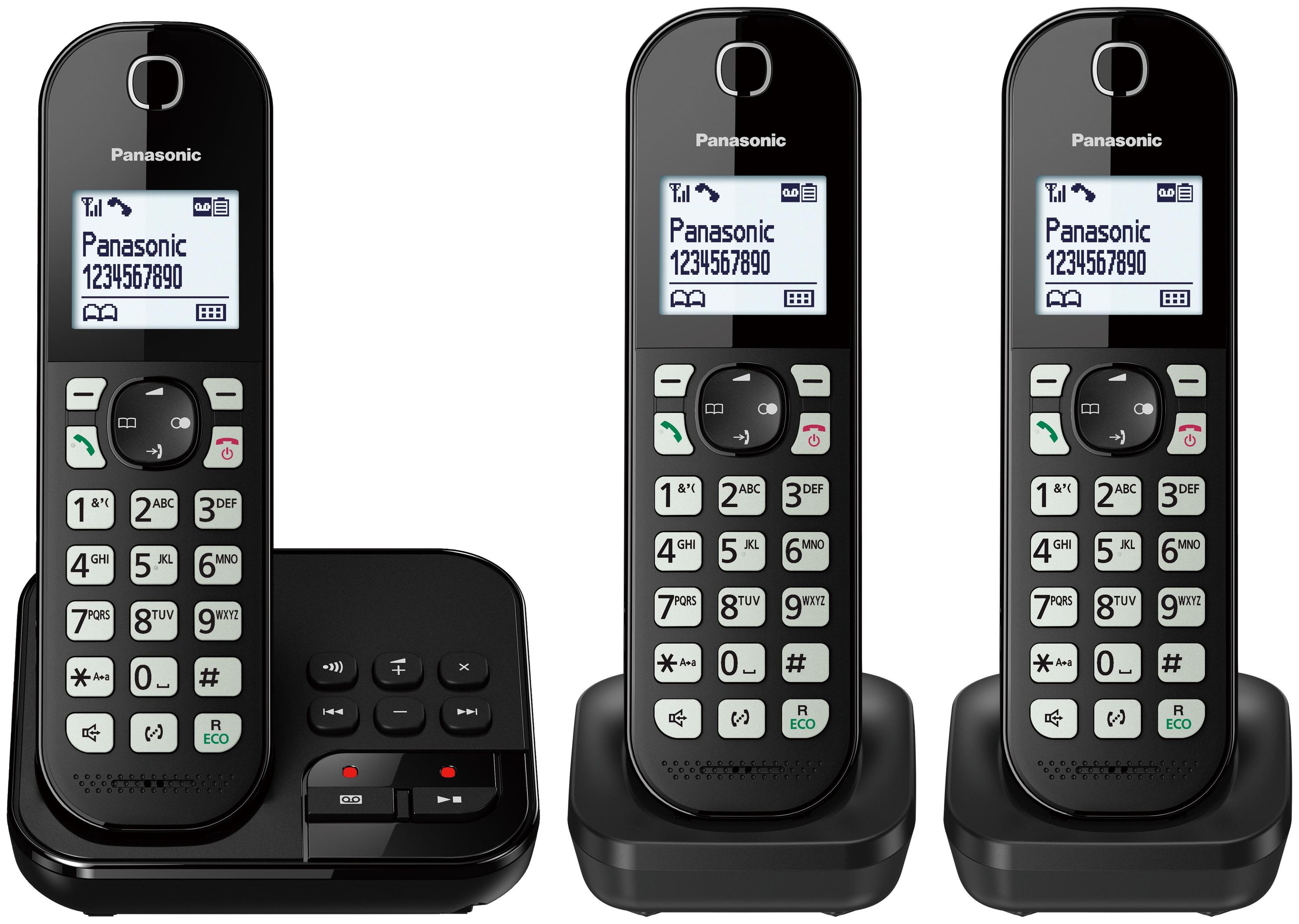 Panasonic KX-TGC 463GB schwarz Schnurloses-Telefon mit Anrufbeantworter