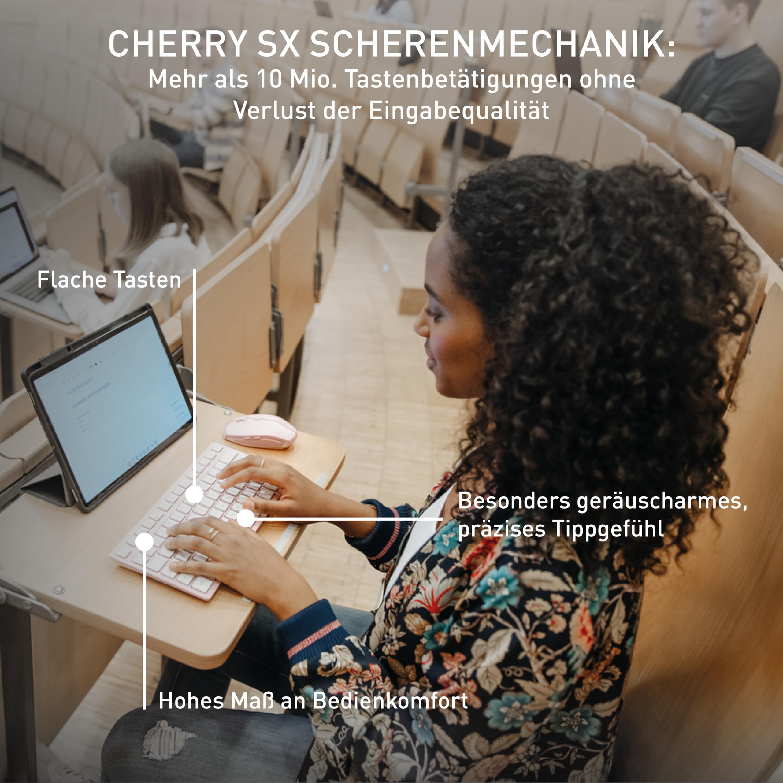 CHERRY KW 7100 MINI BT, Kompakte Multi-Device-Tastatur mit 3 Bluetooth®-Kanälen
