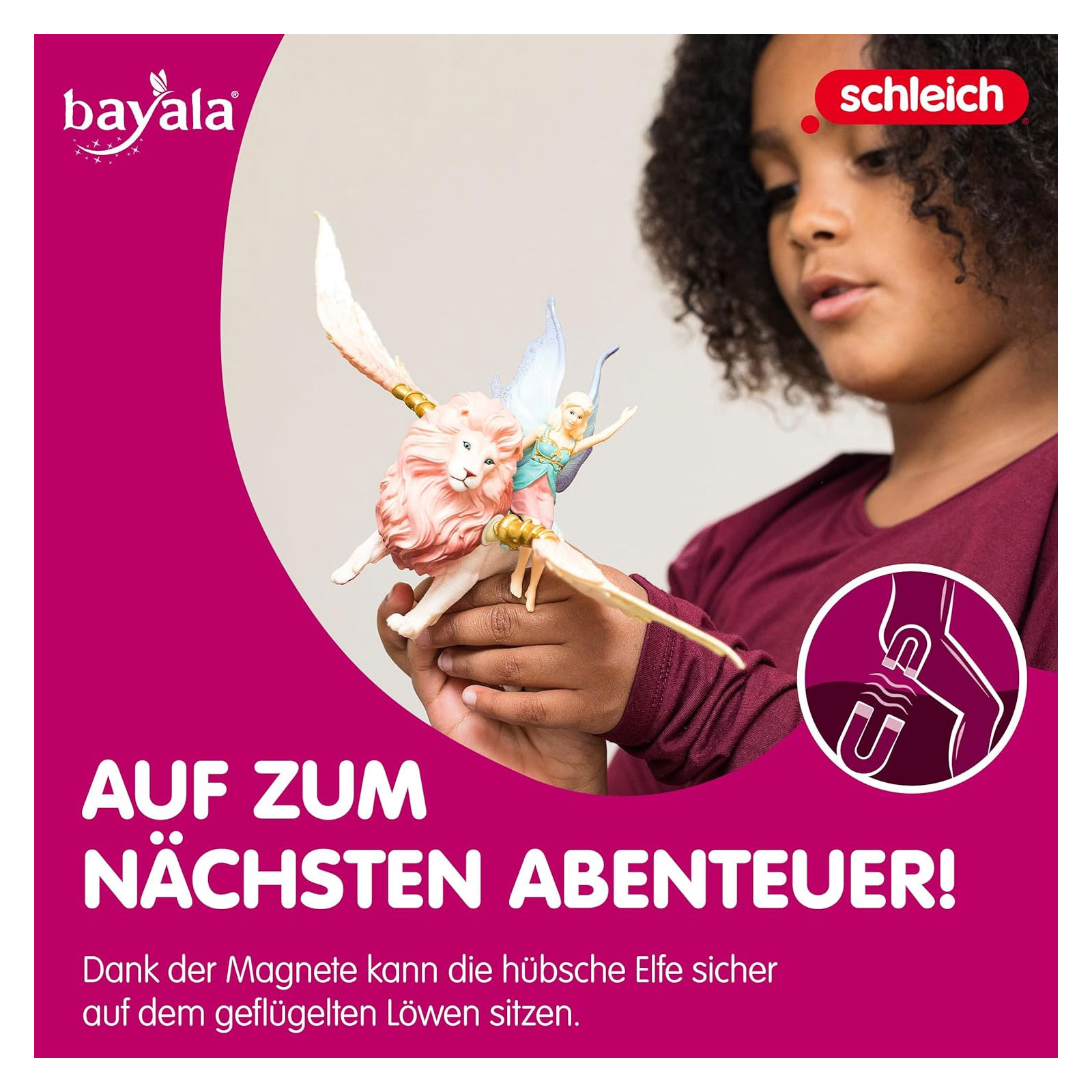 Schleich Elfe auf geflügeltem Löwe Spielfigur (70714)