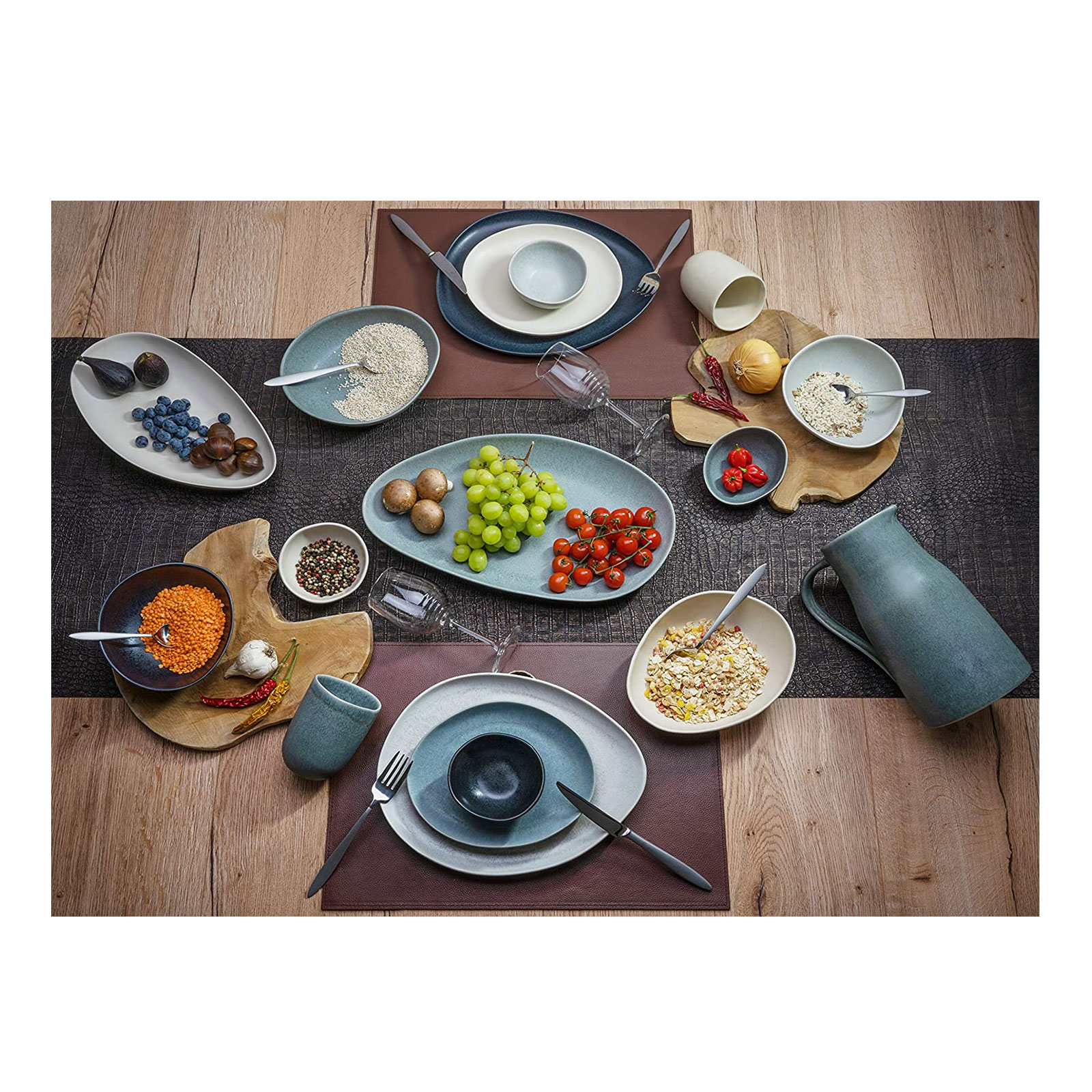 Creatable, 22743, Serie PIETRA, Geschirrset, Suppenteller 6 teilig, Steinzeug