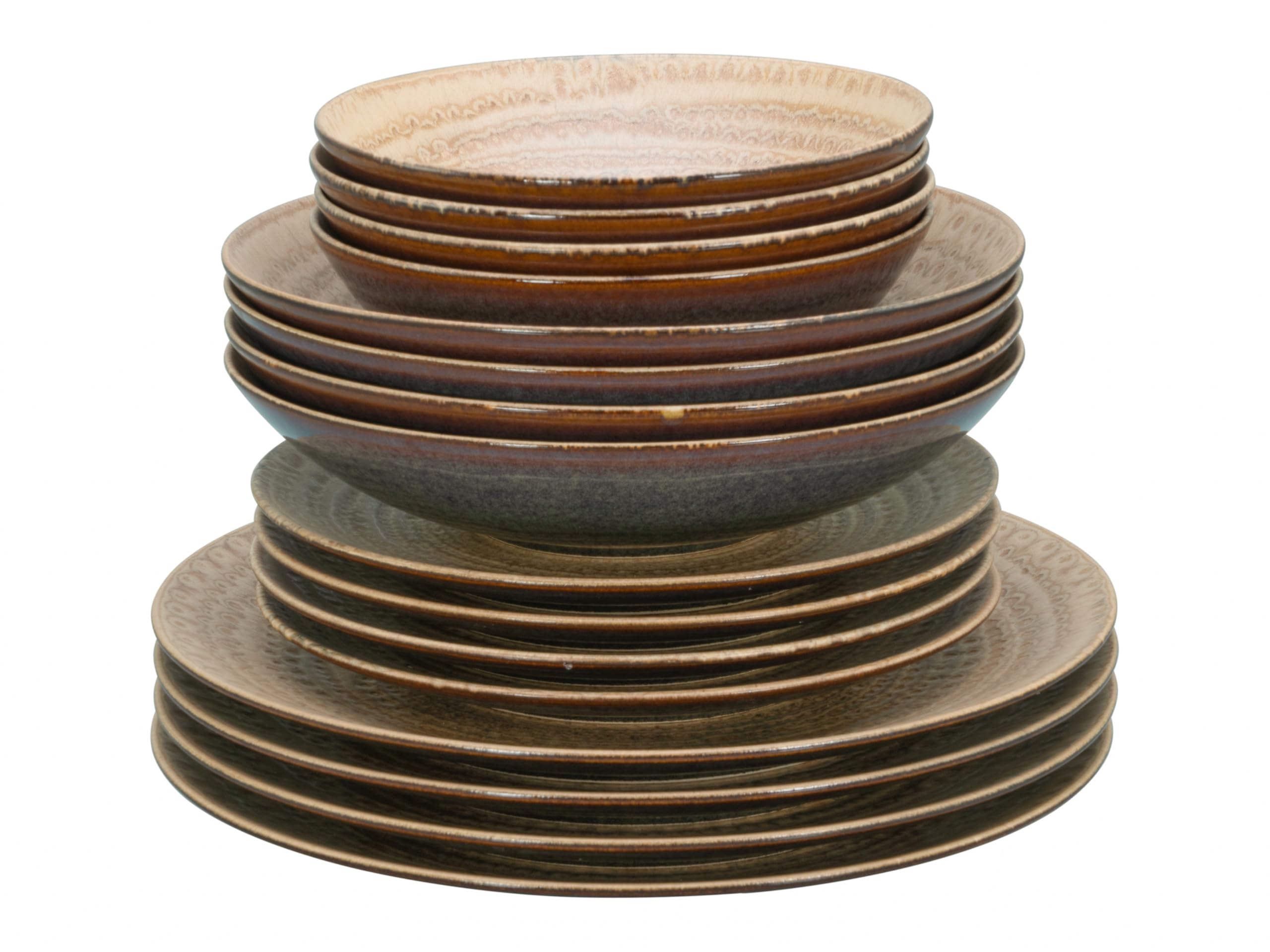 CreaTable, 24856, Serie Neapel Sand, 16-teiliges Geschirrset für 4 Personen