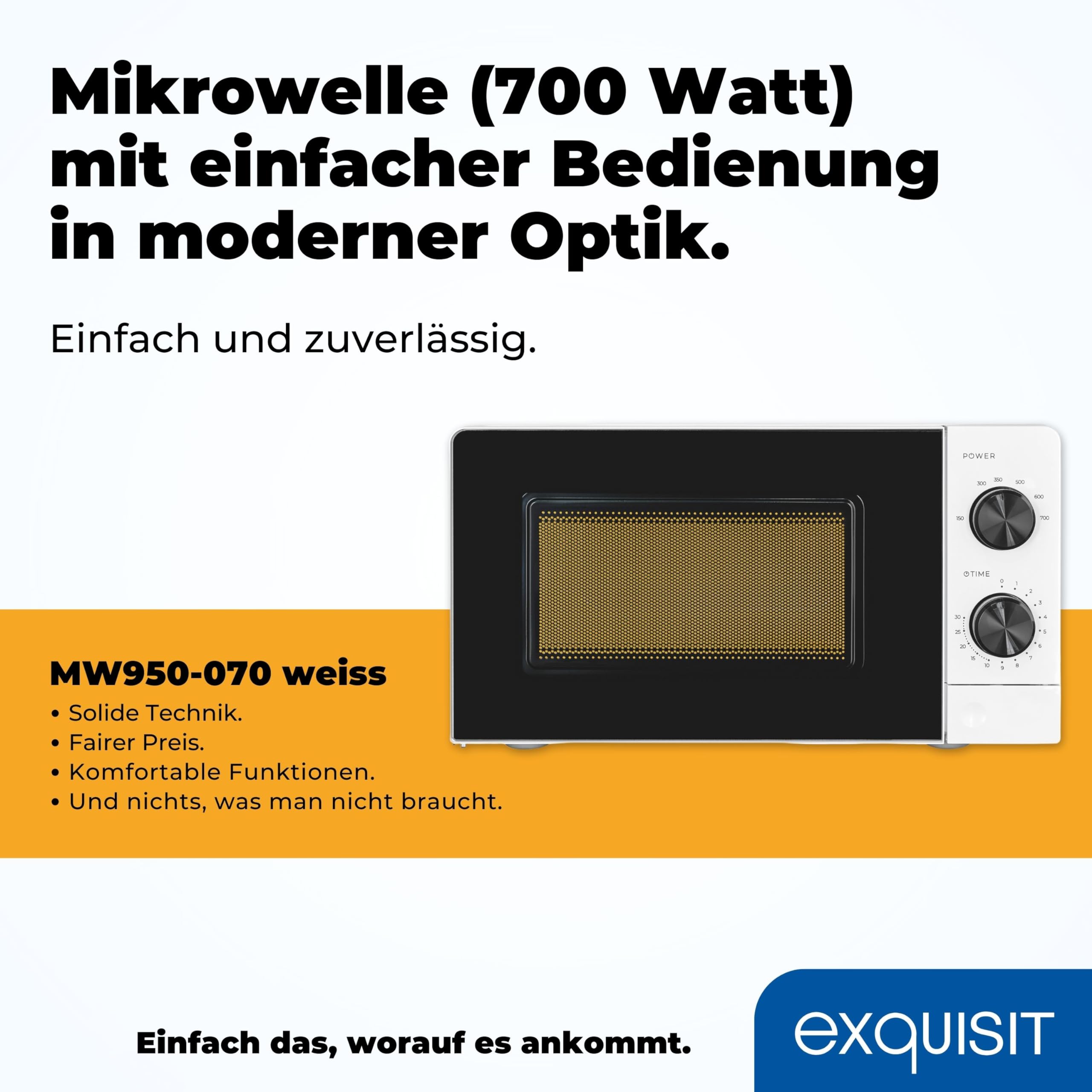 EXQUISIT MW950-70 weiss Mikrowelle