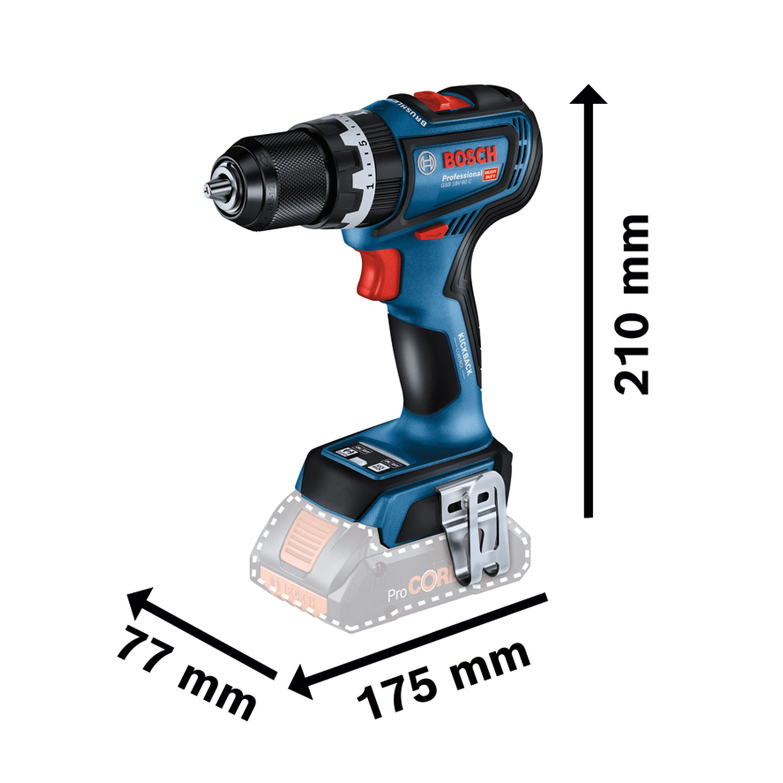 Bosch Professional PB_ON GSB 18V-90 C 2x4,0Ah, L-BOXX