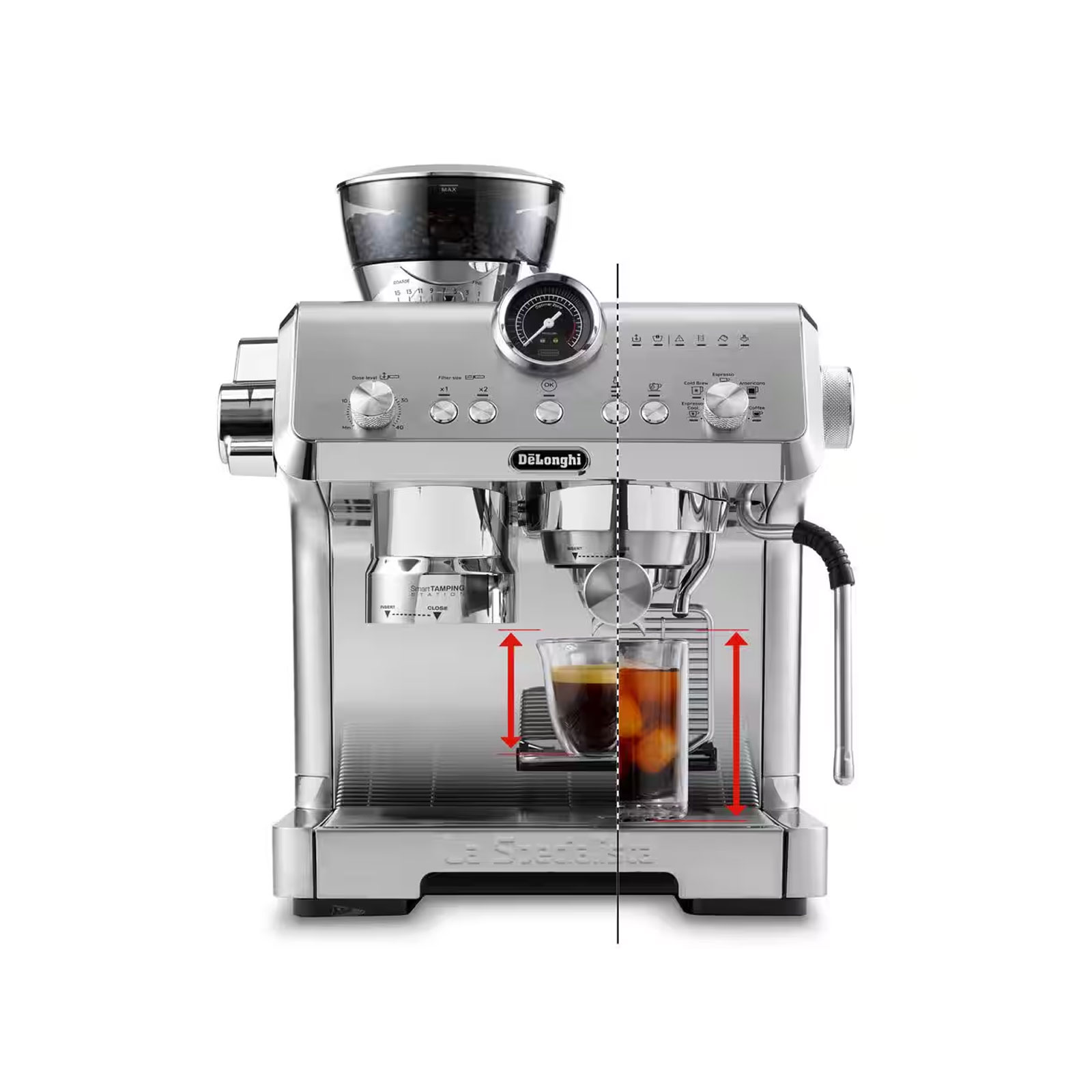 De'Longhi EC9555.M La Specialista OPERA Siebträger-Espressomaschine Mahlwerk 2L Wassertank 19-bar