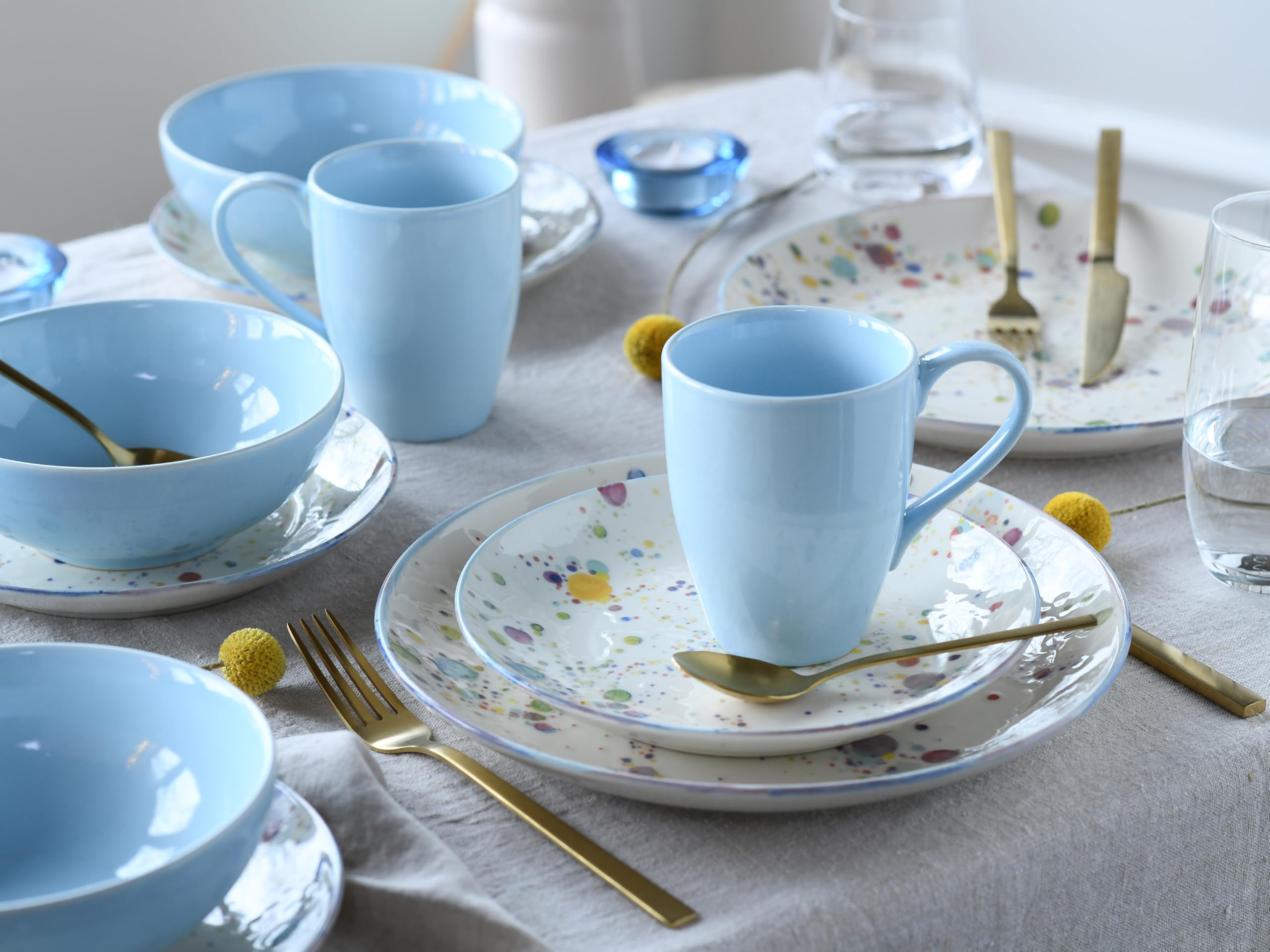 CreaTable, 24256, Serie Candy Drops, 16-teiliges Geschirrset für 4 Personen