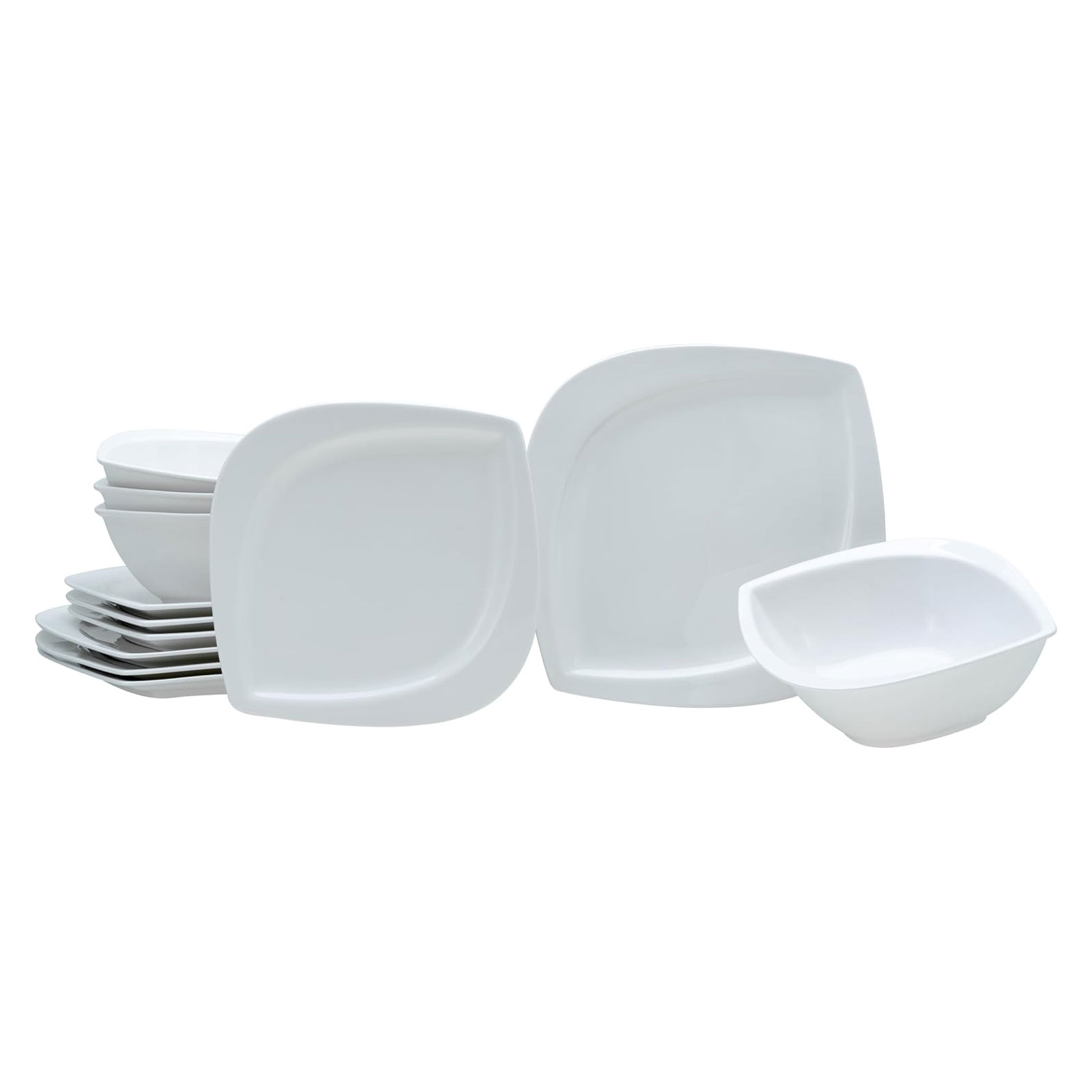 CreaTable, 11443, Serie Melbourne, 12-teiliges Geschirrset, Teller Set aus Porzellan