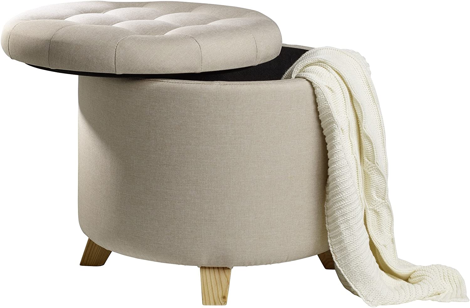 Echtwerk Sitzhocker mit Stauraum Mary 45 x 45 x 41 cm