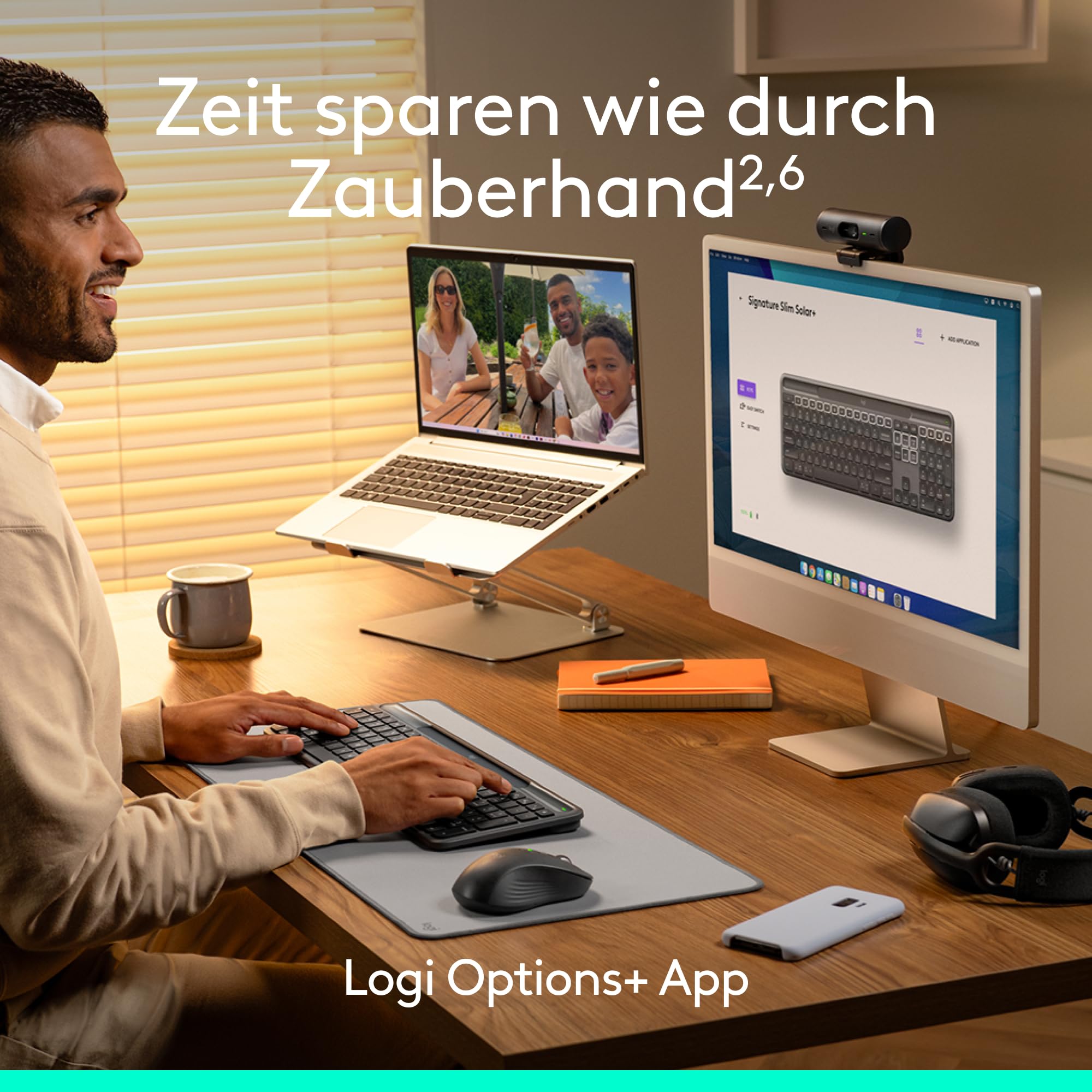 Logitech Signature Slim Solar+ kabellose Bluetooth Tastatur Solar Akku Graphit