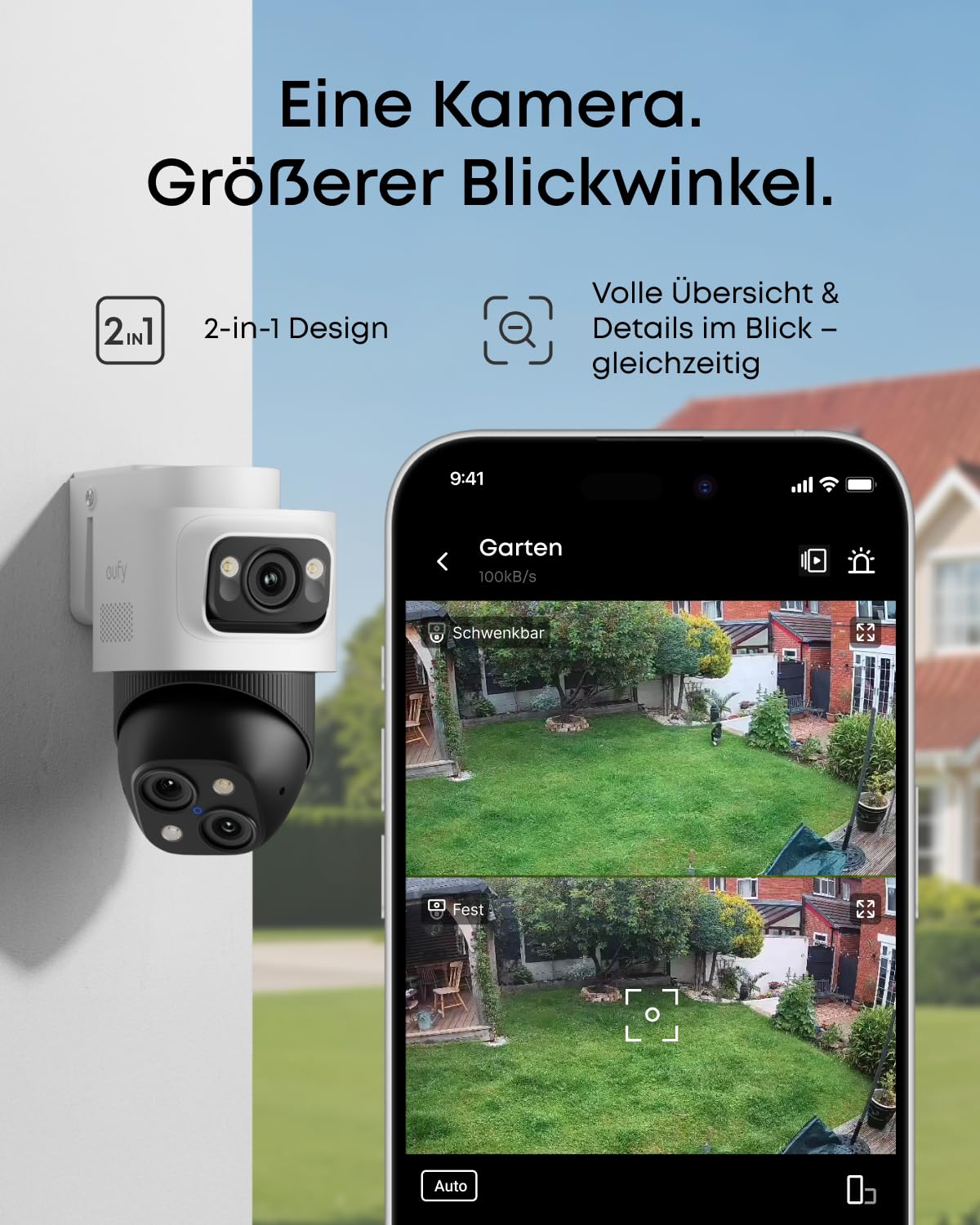 eufy PoE NVR Security System S4, 2× Bullet-PTZ-Kameras