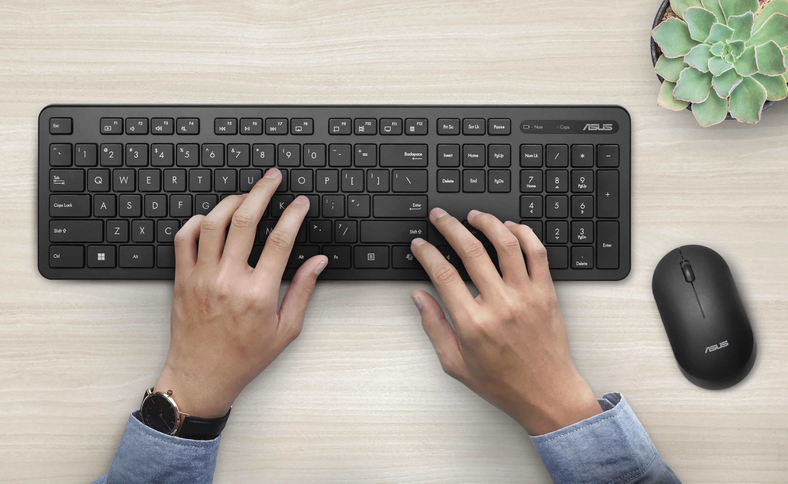 ASUS Kabellose Tastatur und Maus Set CW100 Schwarz Copilot+