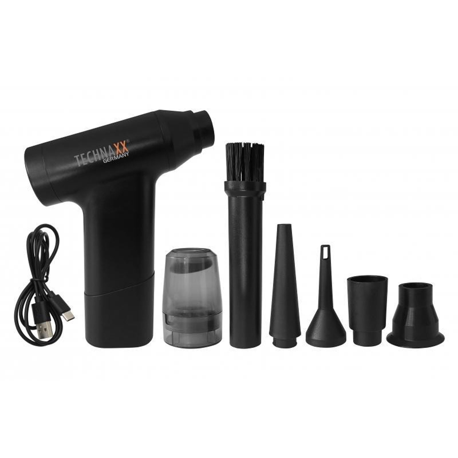 TECHNAXX TX-293 Akku Staubgebläse mit Saugfunktion (160W, Saug- und Blasfunktion, 2500 mAh, USC-C Anschluss)