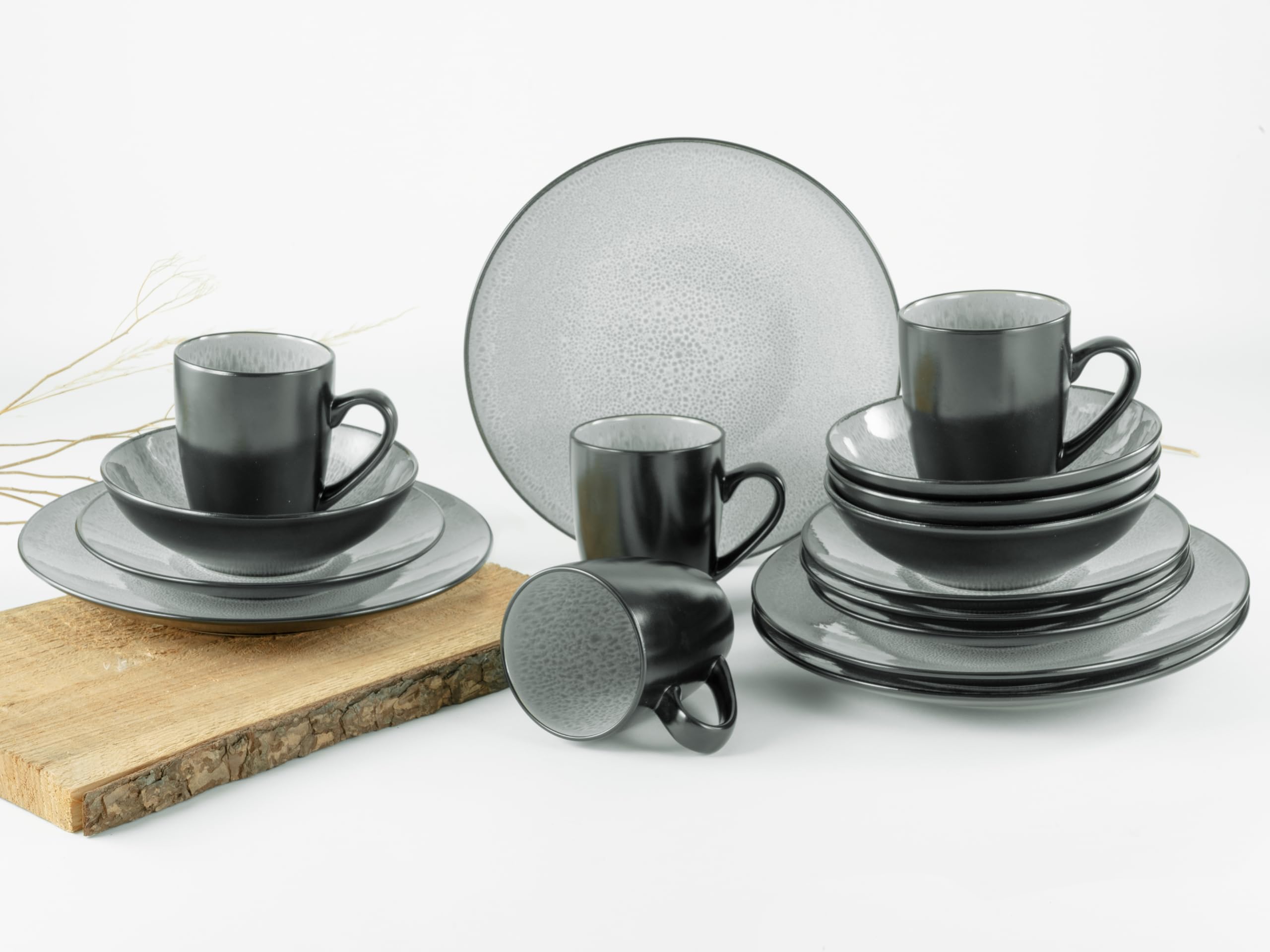 CreaTable 23962 Kombiservice Serie Malmö 16-tlg Geschirrset 4 Personen