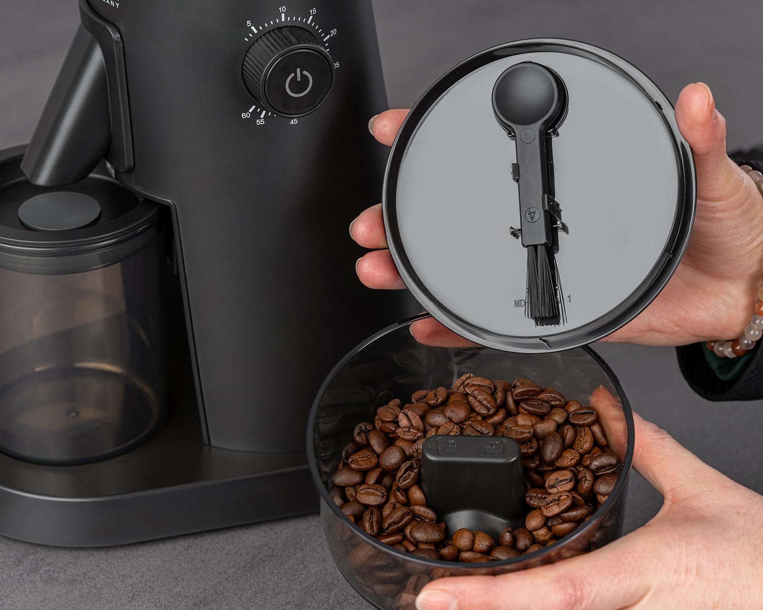 ROMMELSBACHER Premium Kaffeemühle EKM 600, Edelstahl Kegelmahlwerk