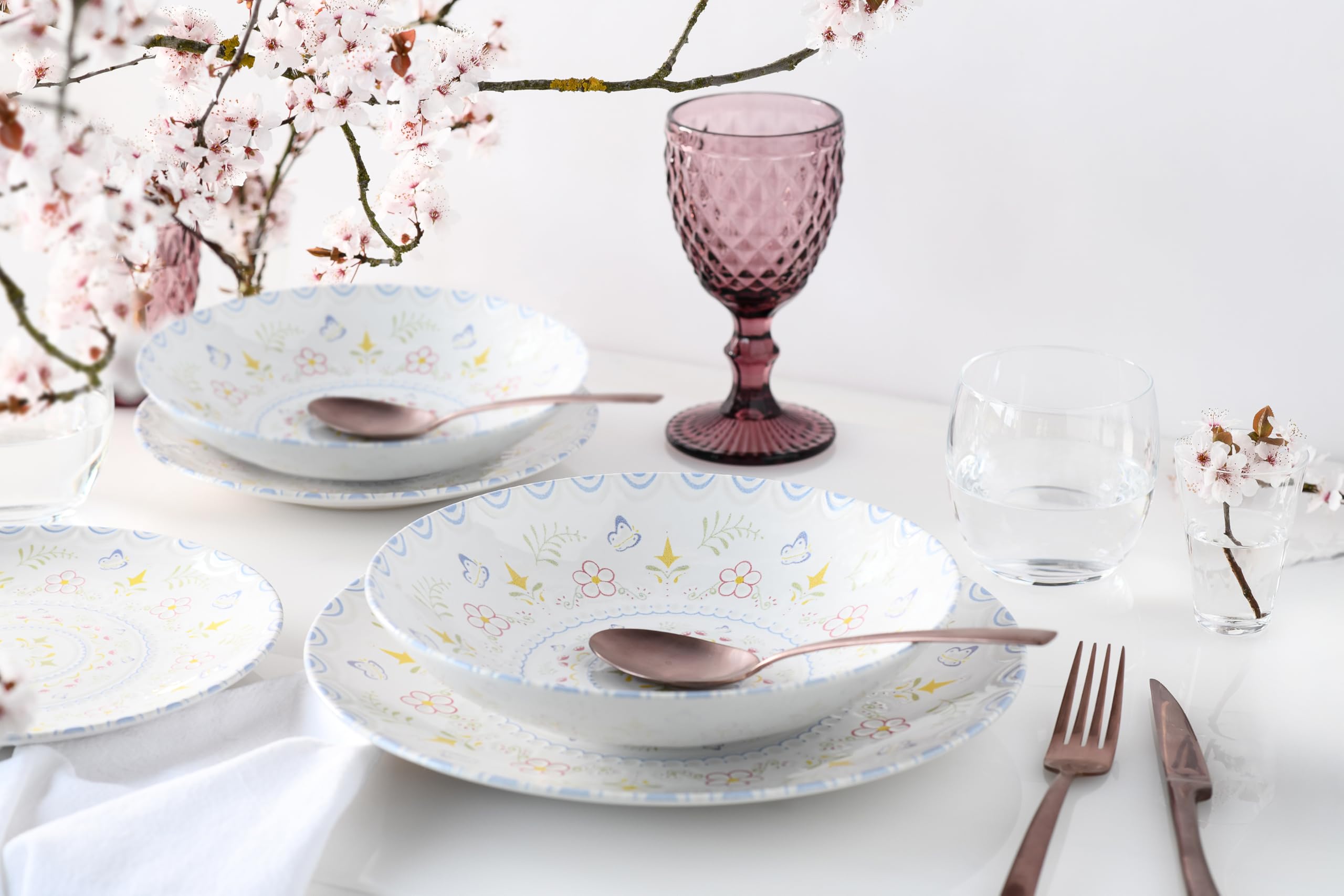 CreaTable, 24868, Serie Primavera, 12-teiliges Geschirrset für 4 Personen