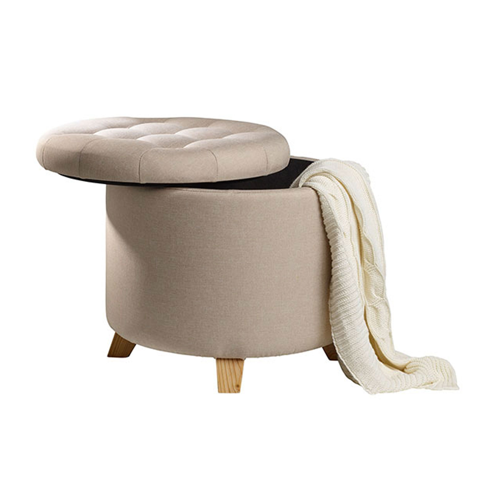 Echtwerk Sitzhocker mit Stauraum Mary 45 x 45 x 41 cm