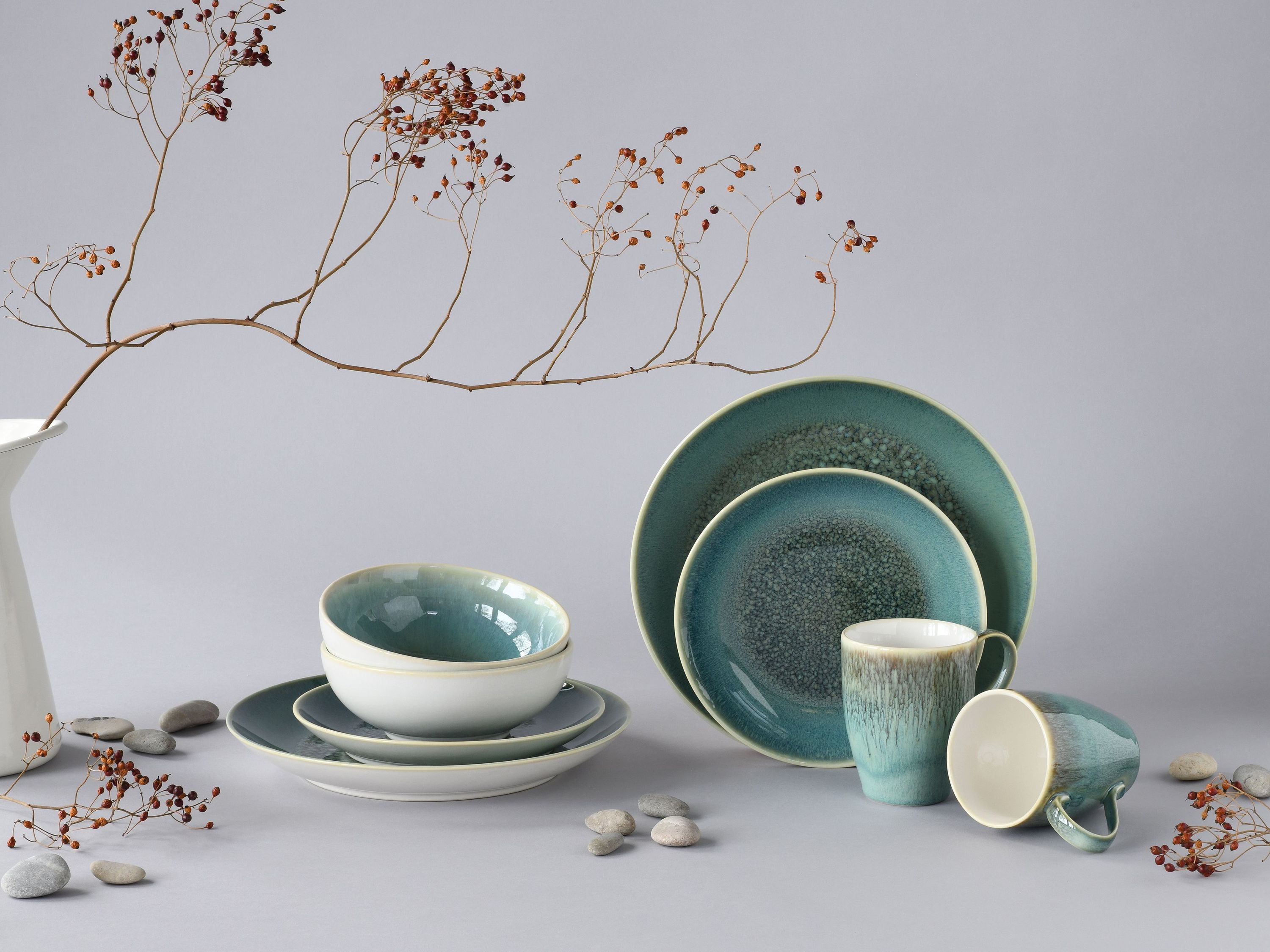 CreaTable, 25863, Serie Caldera Grün, Geschirrset, Kombiservice 8 teilig