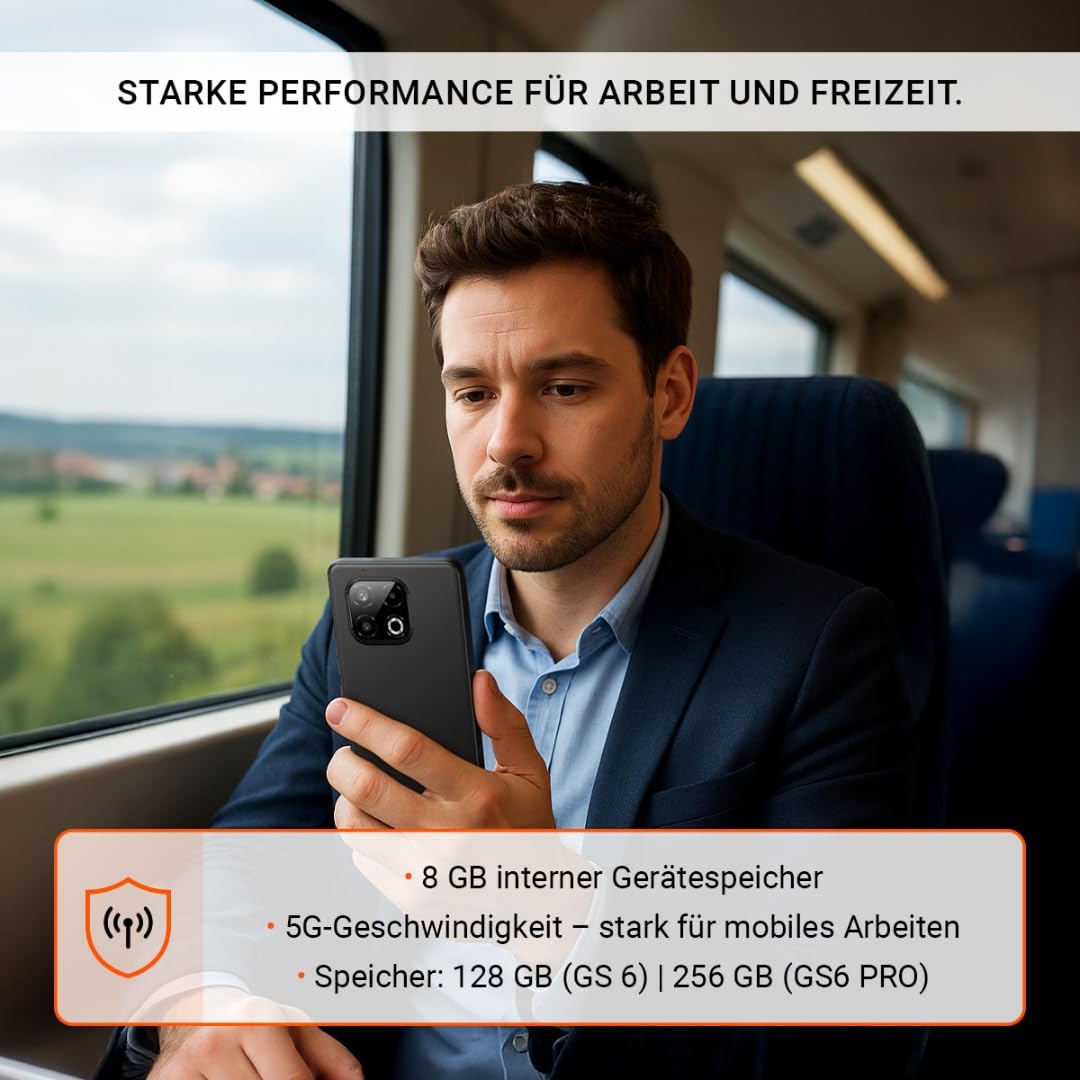 Gigaset GS6 Smartphone – 128GB+8GB RAM - 6,67" FHD+ OLED-Display mit 120Hz