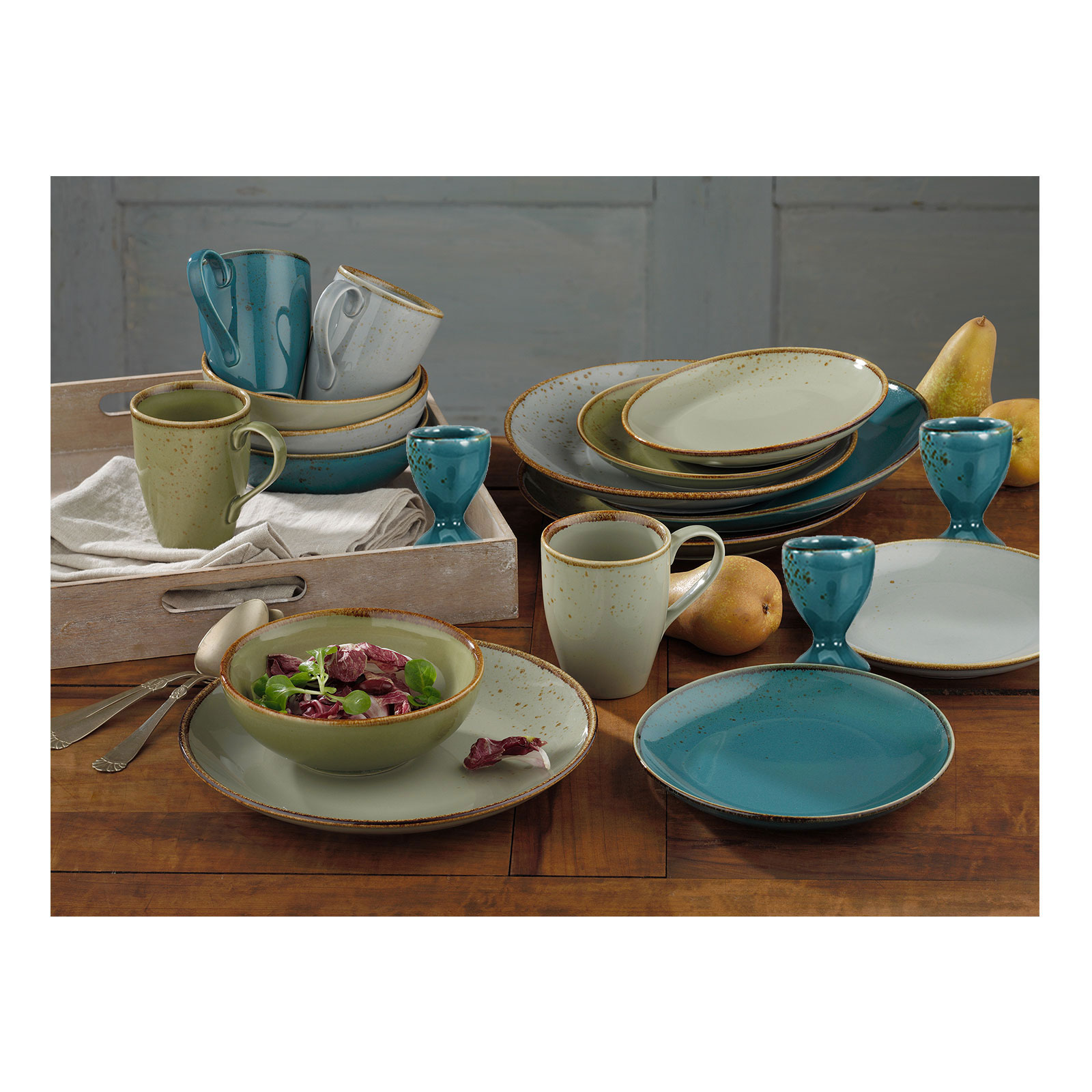 CreaTable  Serie NATURE COLLECTION  Geschirrset, Eierbecher 6 teilig