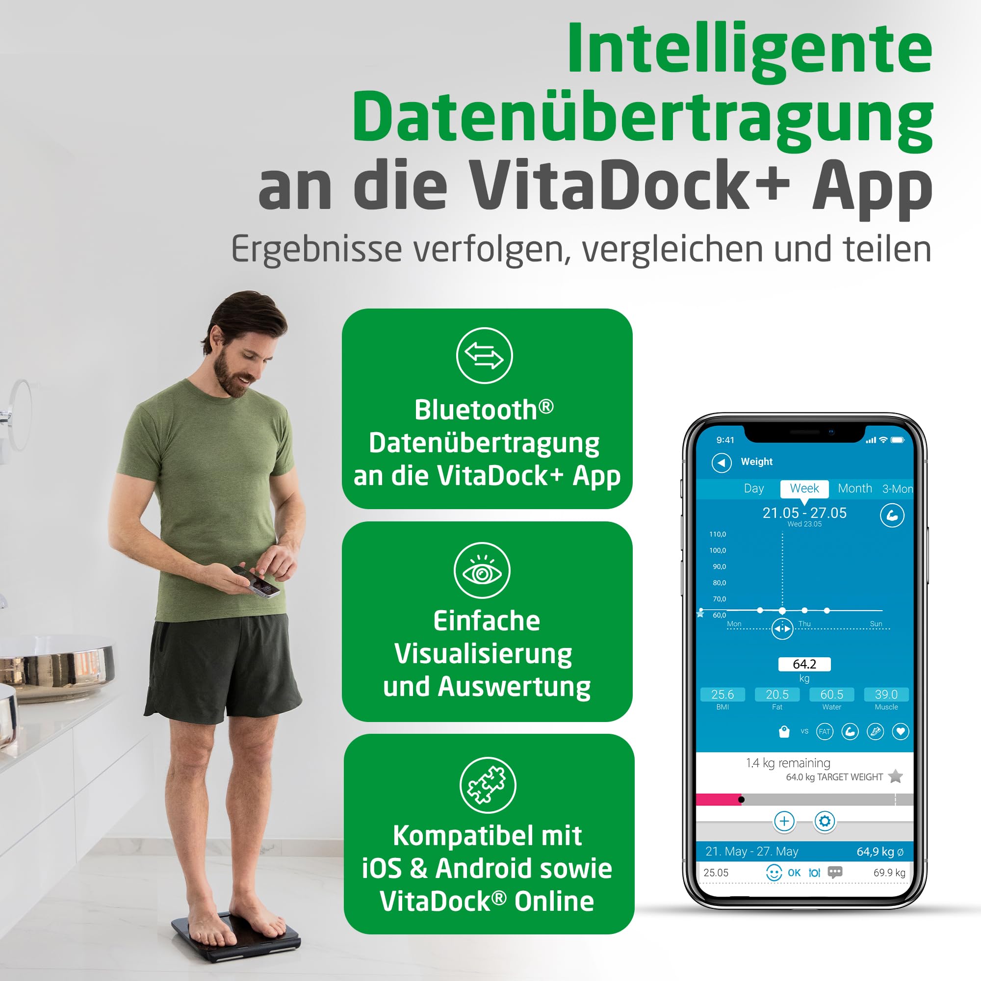 medisana BS 850 connect Körperanalysewaage mit Handsensoren