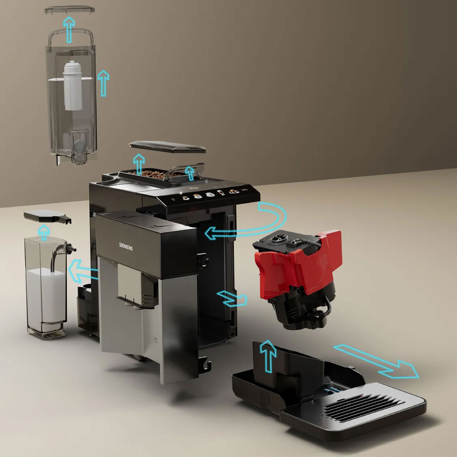 Siemens TQ517D03 Kaffeevollautomat (integral) EQ.500 Edelstahl / schwarz Siemens TQ517D03 Kaffeevollautomat (integral) EQ.500 Edelstahl / schwarz