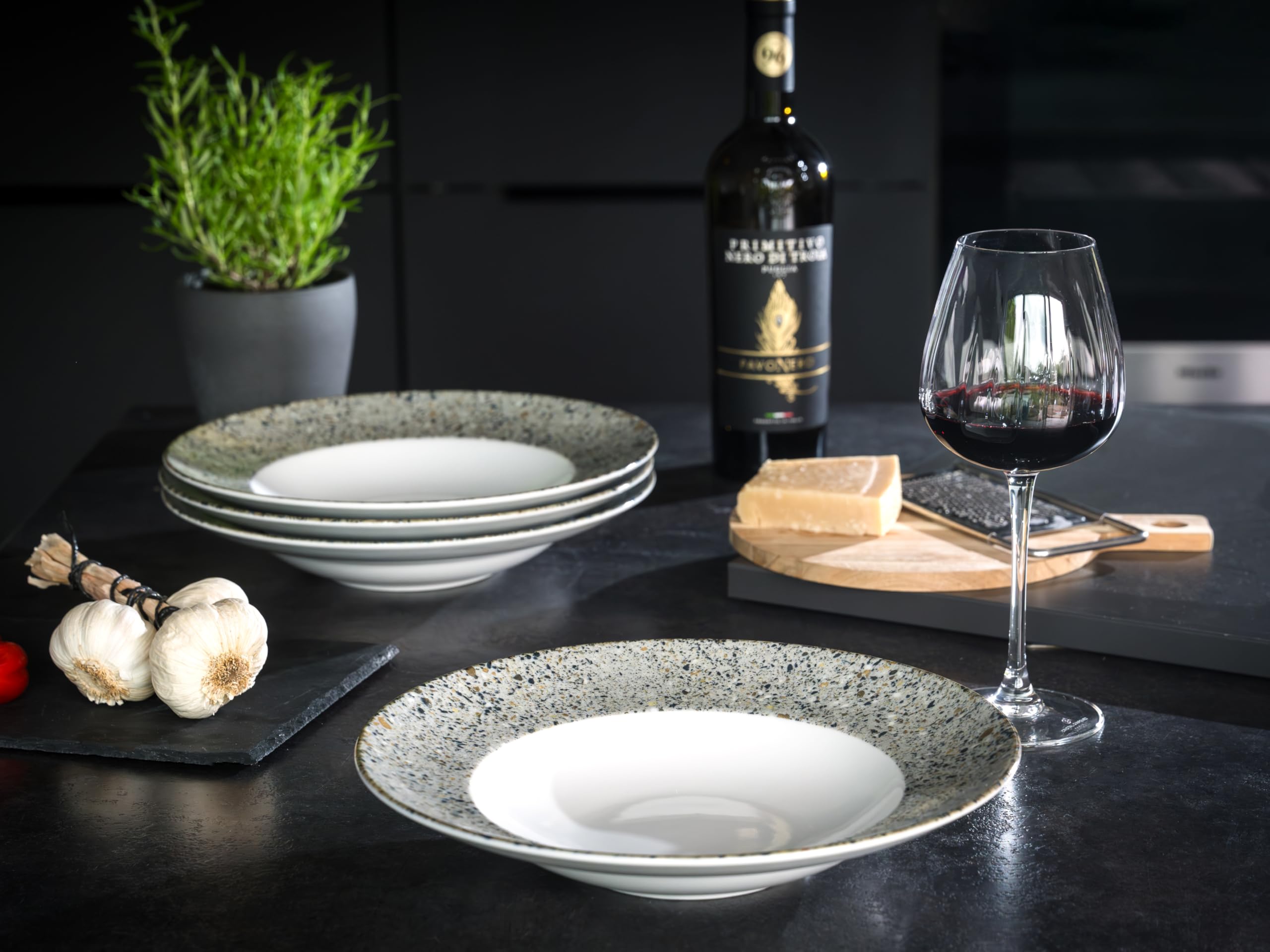 Creatable, 24708, Serie Stone Collection Genua, 4-teiliges Geschirrset