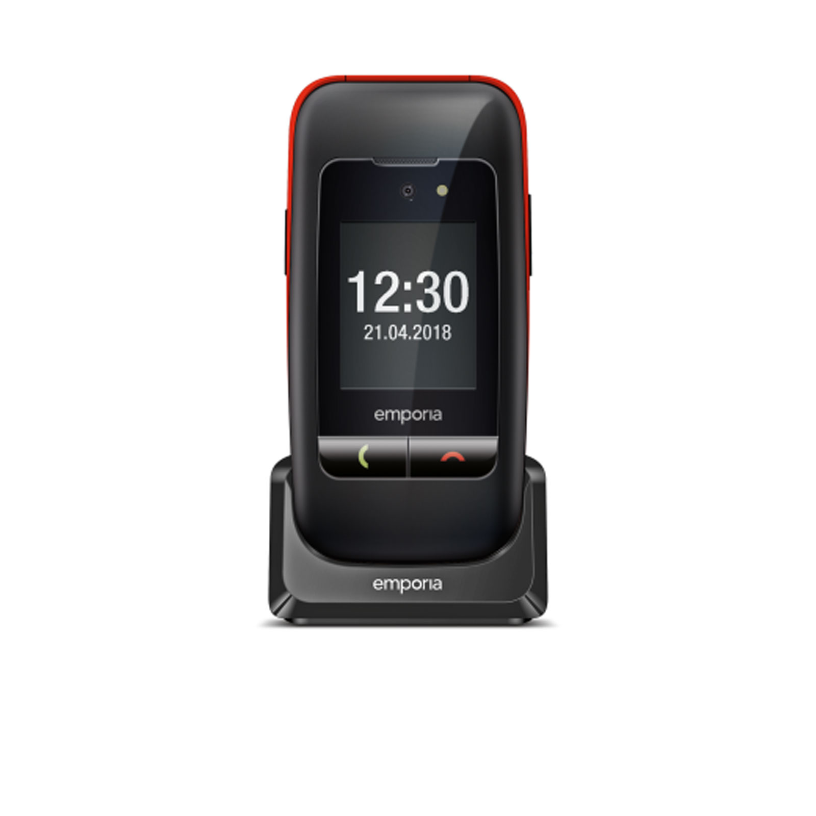 Emporia ONE 2G, Schwarz/Rot - Modell 2025 Handy (Seniorenhandy, Klapp)