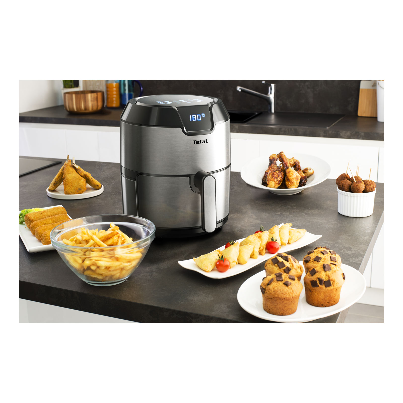 TEFAL EY 401D Easy Fry Deluxe Heißluftfritteuse TEFAL EY 401D Easy Fry Deluxe Heißluftfritteuse