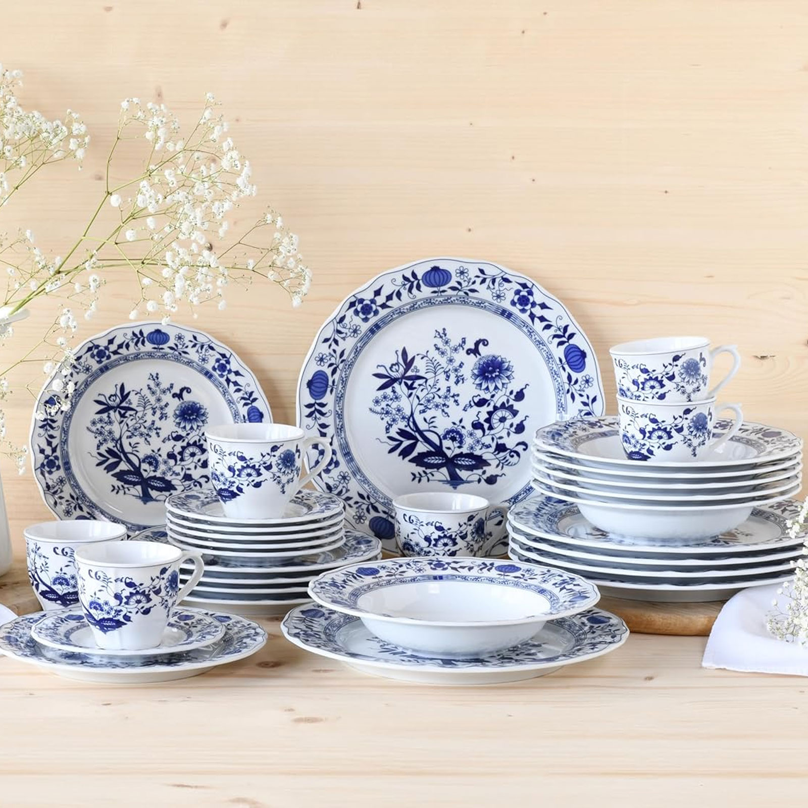 CreaTable Flora Zwiebelmuster 17133 Kombiservice, 30-teilig
