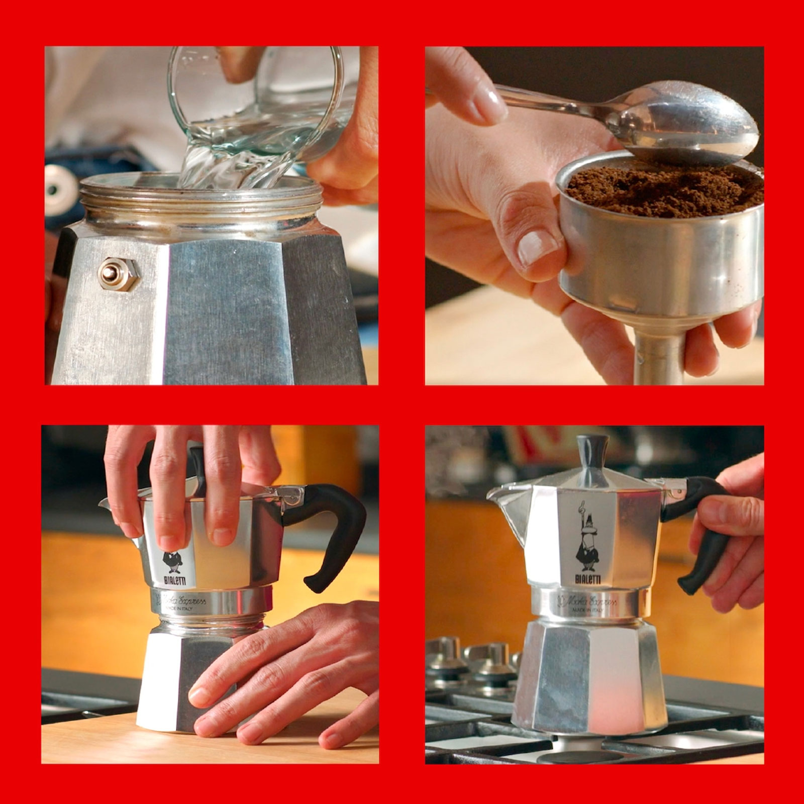 Bialetti Moka Express Espressokocher (für 3 Tassen, 130 ml, silber)