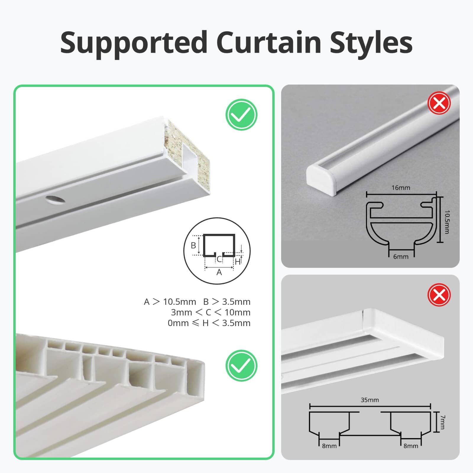 SwitchBot Smart Curtain 3 U Rail, Automatischer Vorhangöffner weiß
