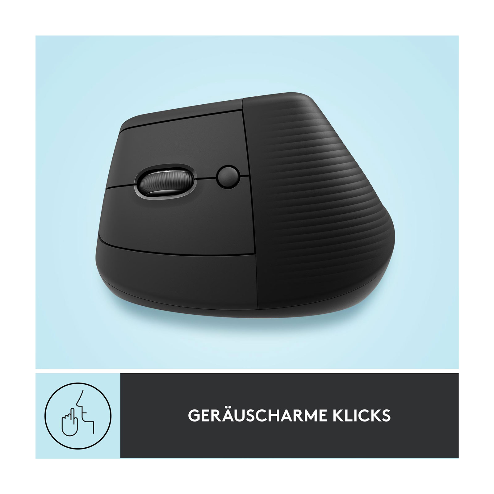 Logitech Lift - linkshändige vertikale ergonomische Maus, Grafit (Bluetooth, kabellos)