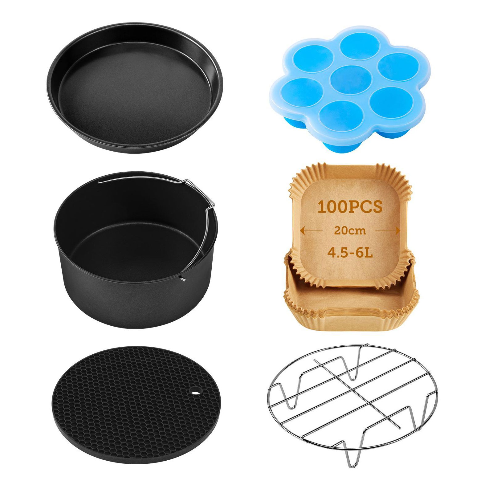 Cosori C158-6AC-EUR 6er-Set Airfryer-Zubehör Cosori C158-6AC-EUR 6er-Set Airfryer-Zubehör