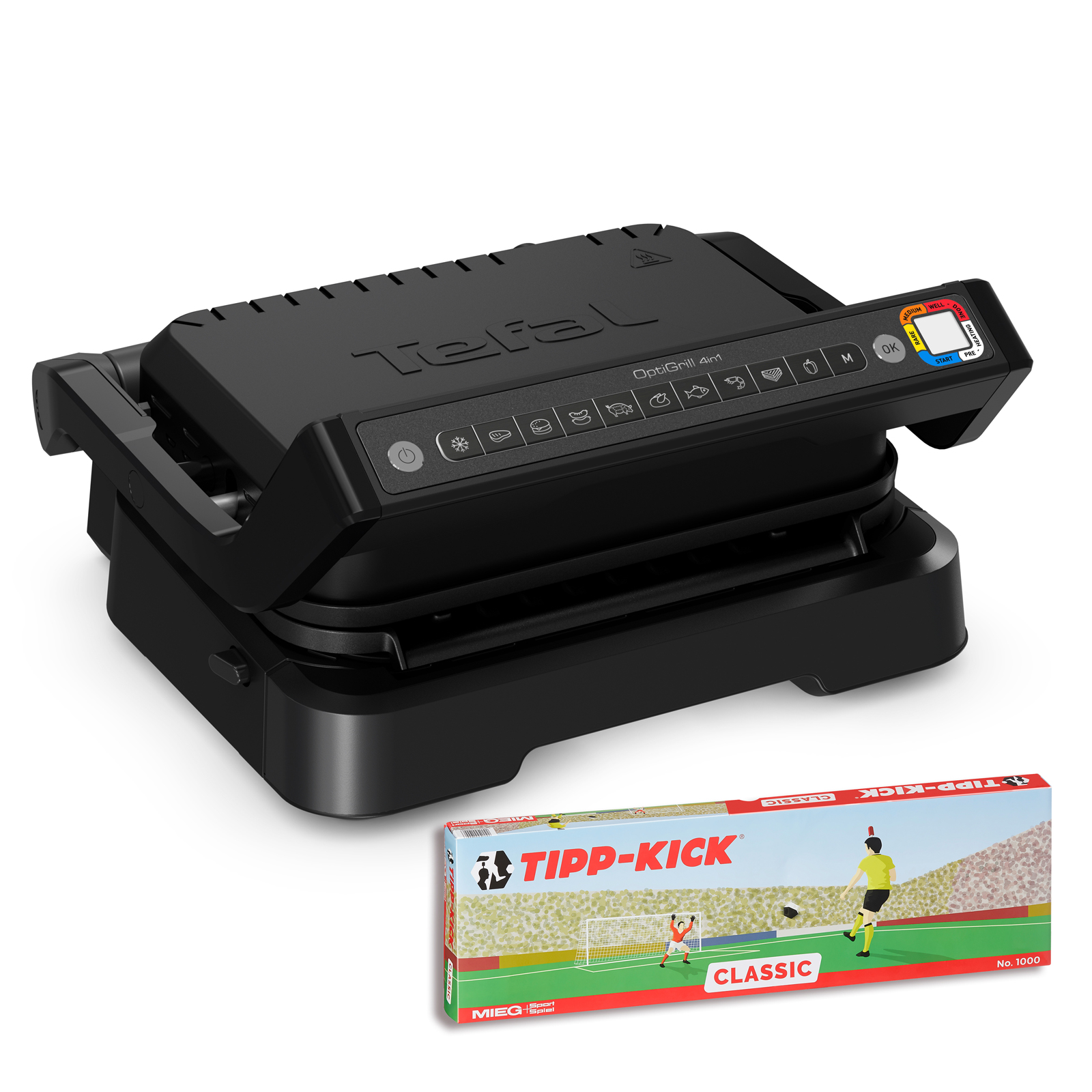 TEFAL GC7748 Kontaktgrill OptiGrill 4in1 inklusive Tipp-Kick Spiel