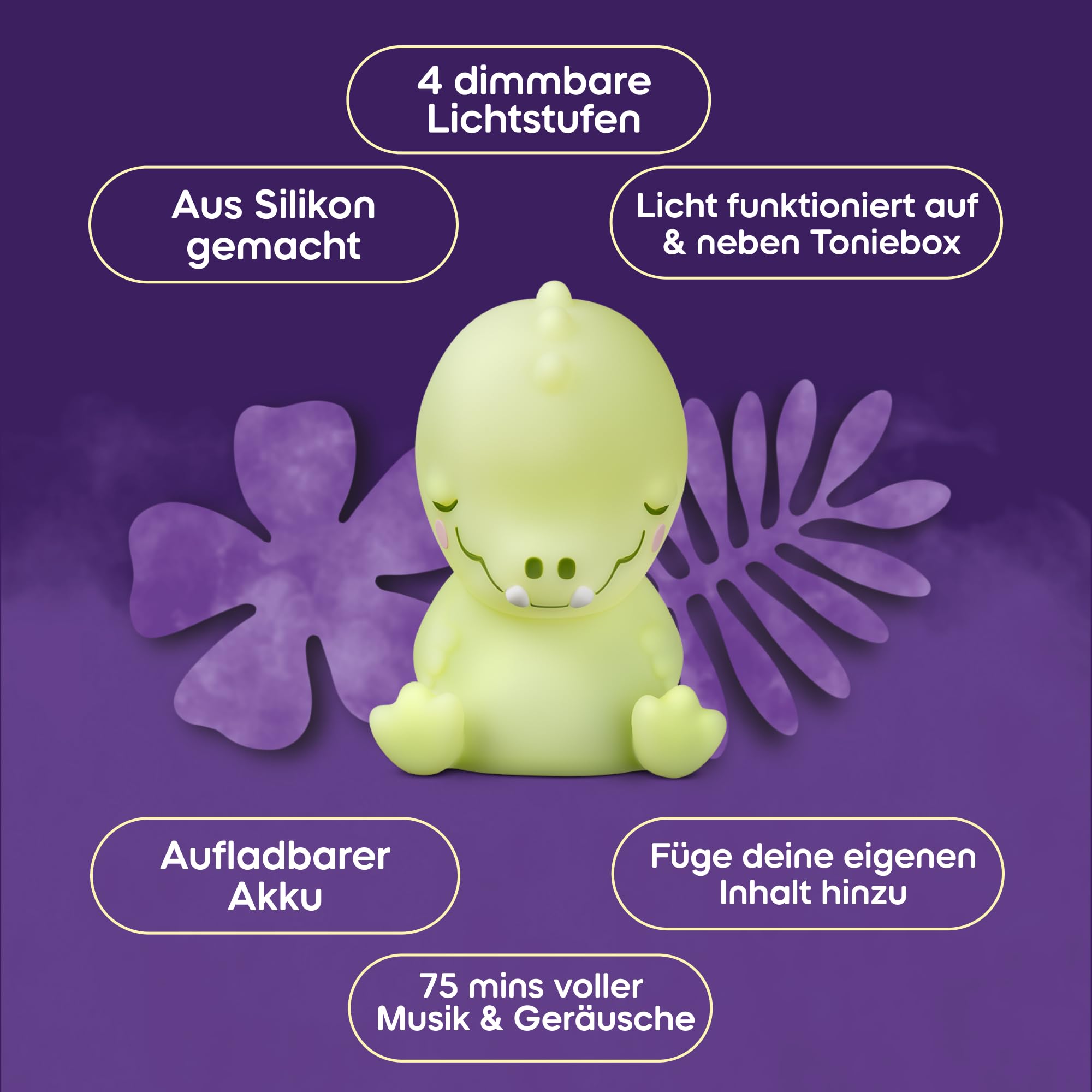 tonies Nachtlicht Schlummerkrokodil – Einschlafhilfe mit Licht & Musik