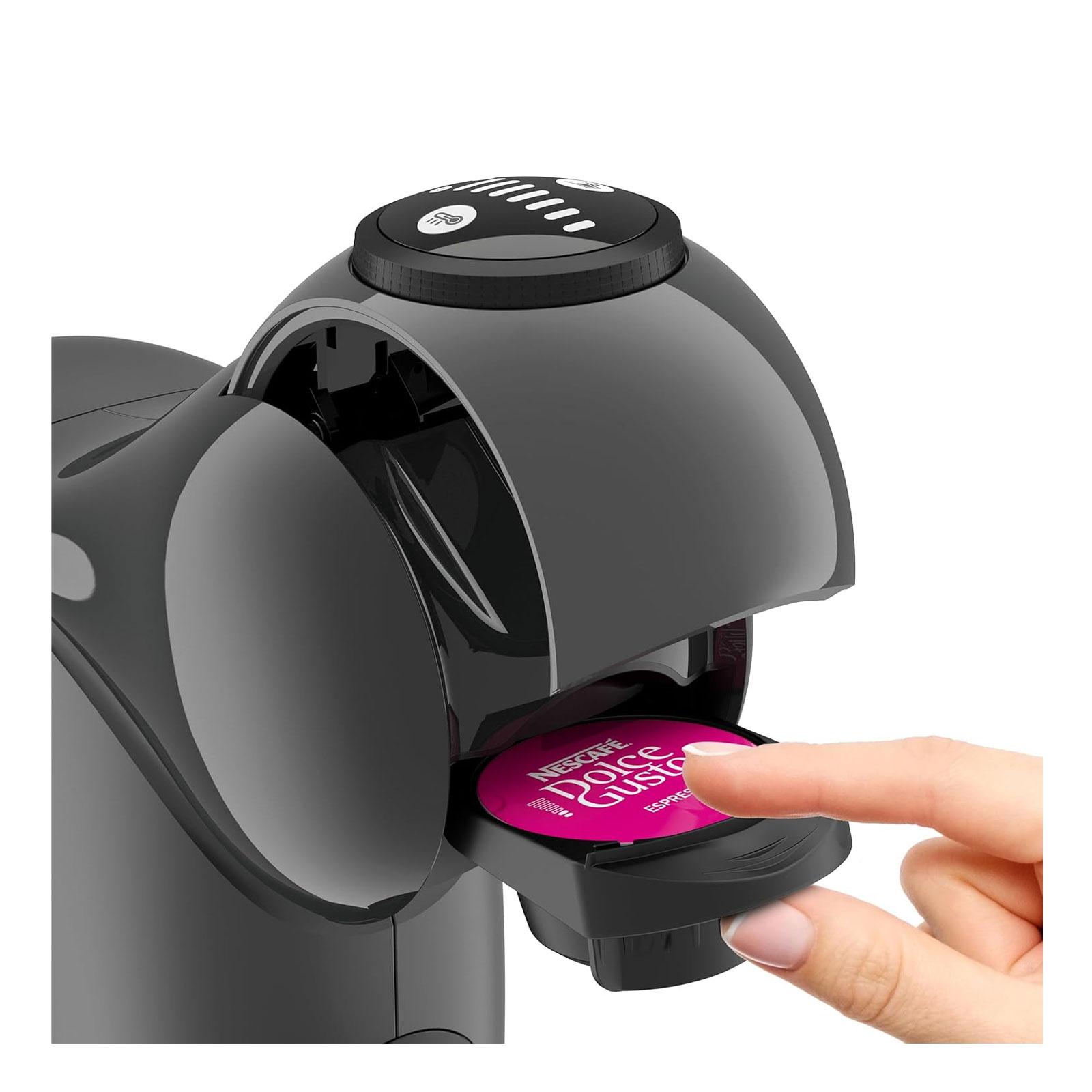 KRUPS KP243B.23 NDG Genio S PAS Anthrazit inkl. Iced Frappe 16 Capsule