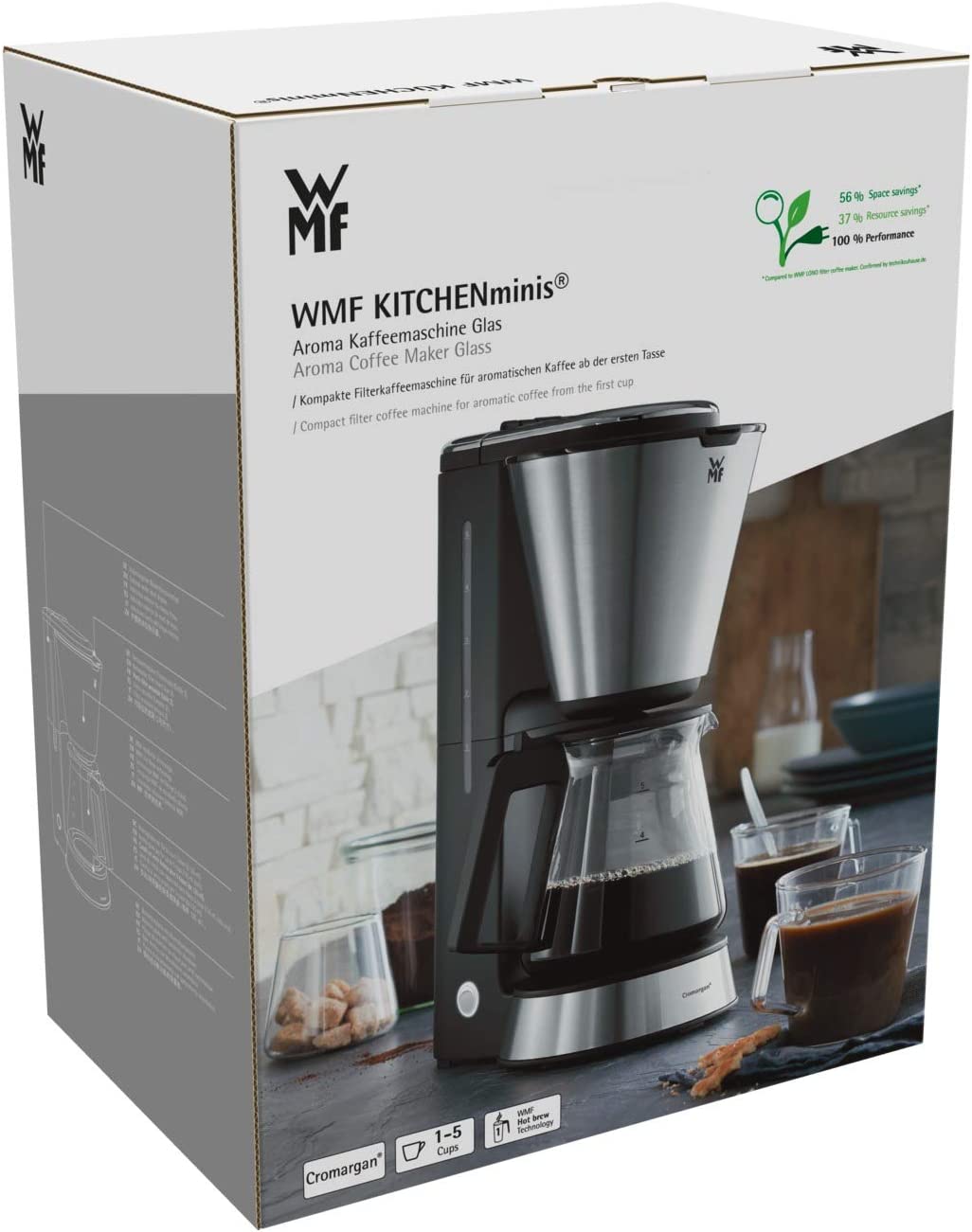 WMF KÜCHENminis Aroma Kaffeemaschine Glas Cromargan matt