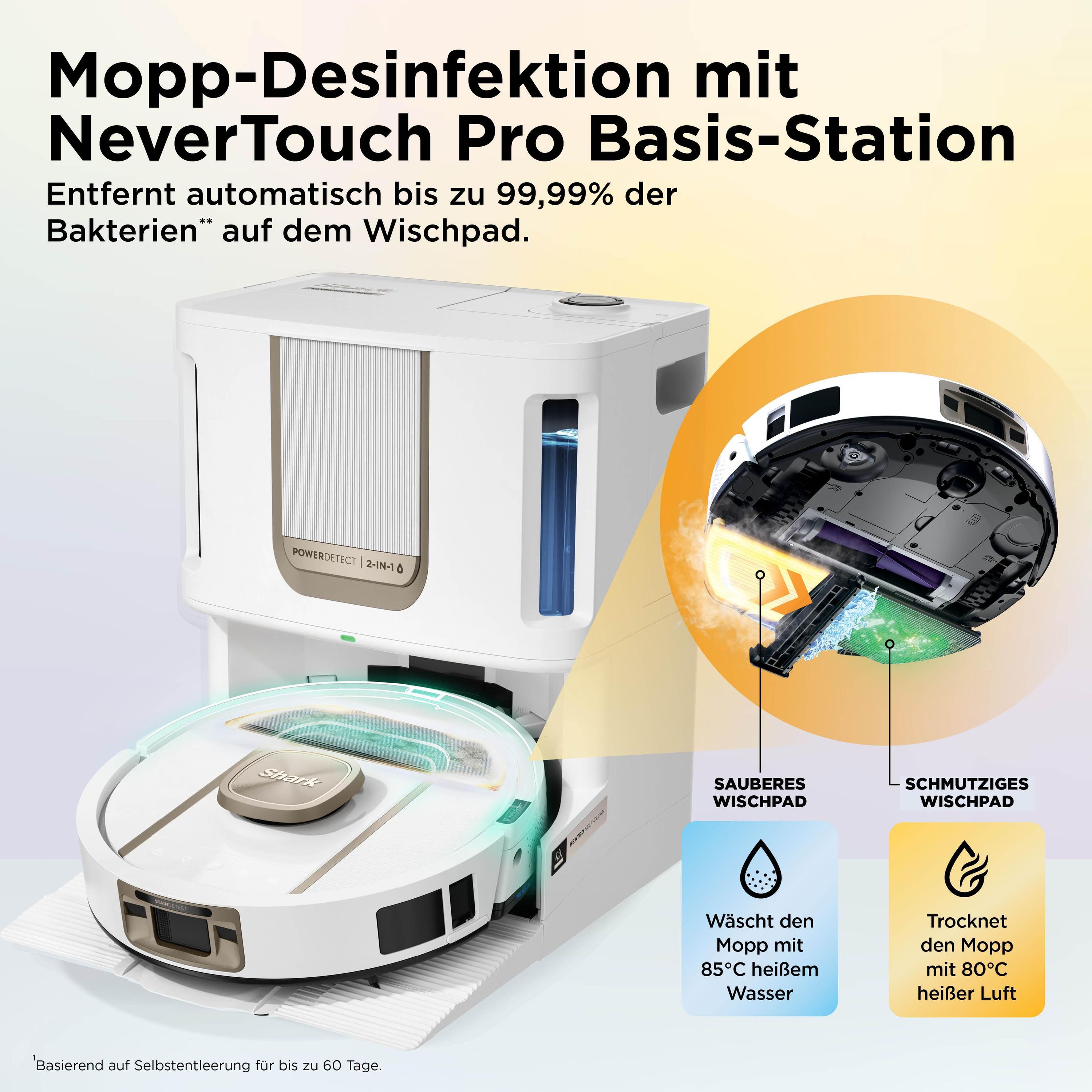 Shark RV2910XEEUWH ThermaCharged PowerDetect Saugroboter mit Wischfunktion