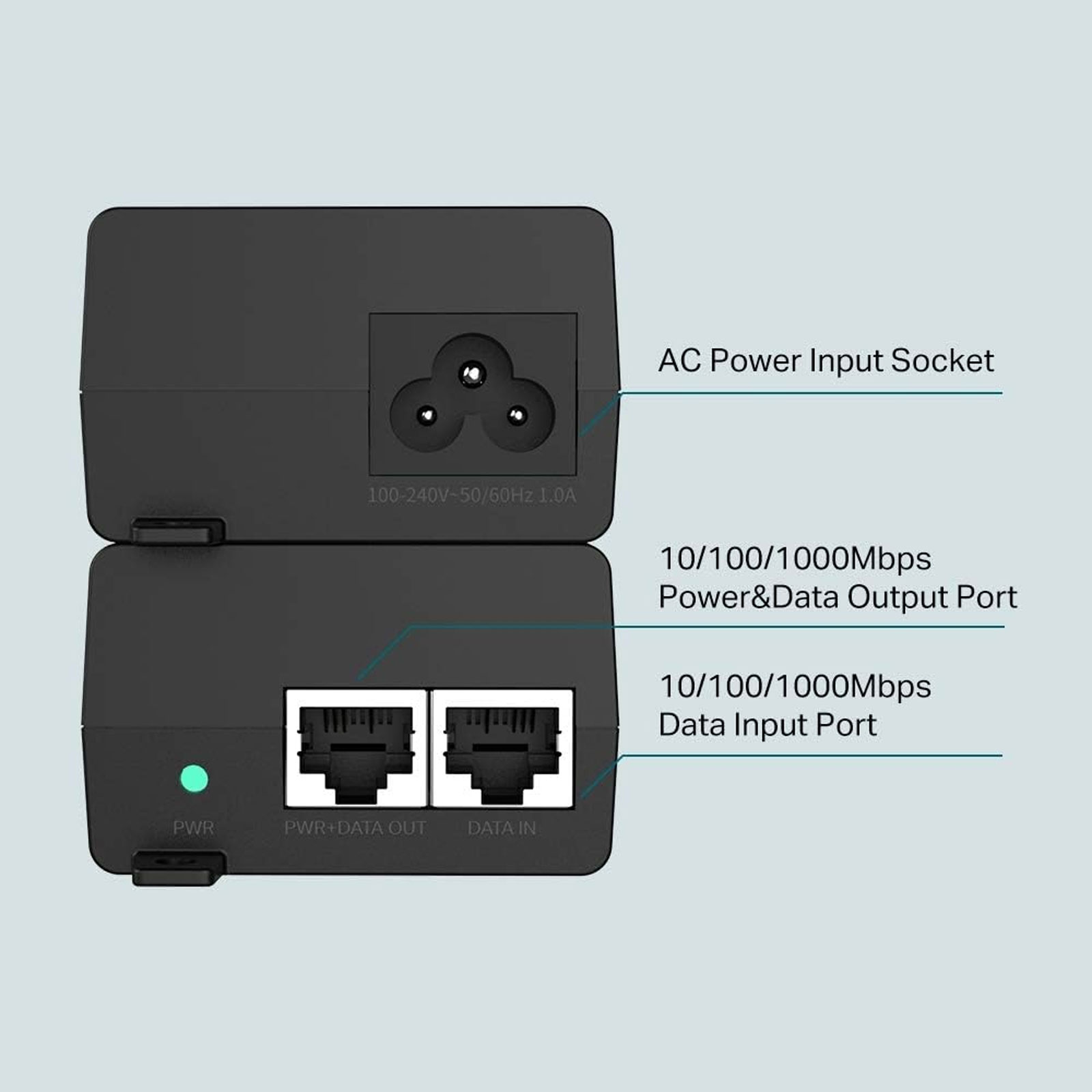 TP-Link PoE Splitter (TL-POE160S) Schwarz