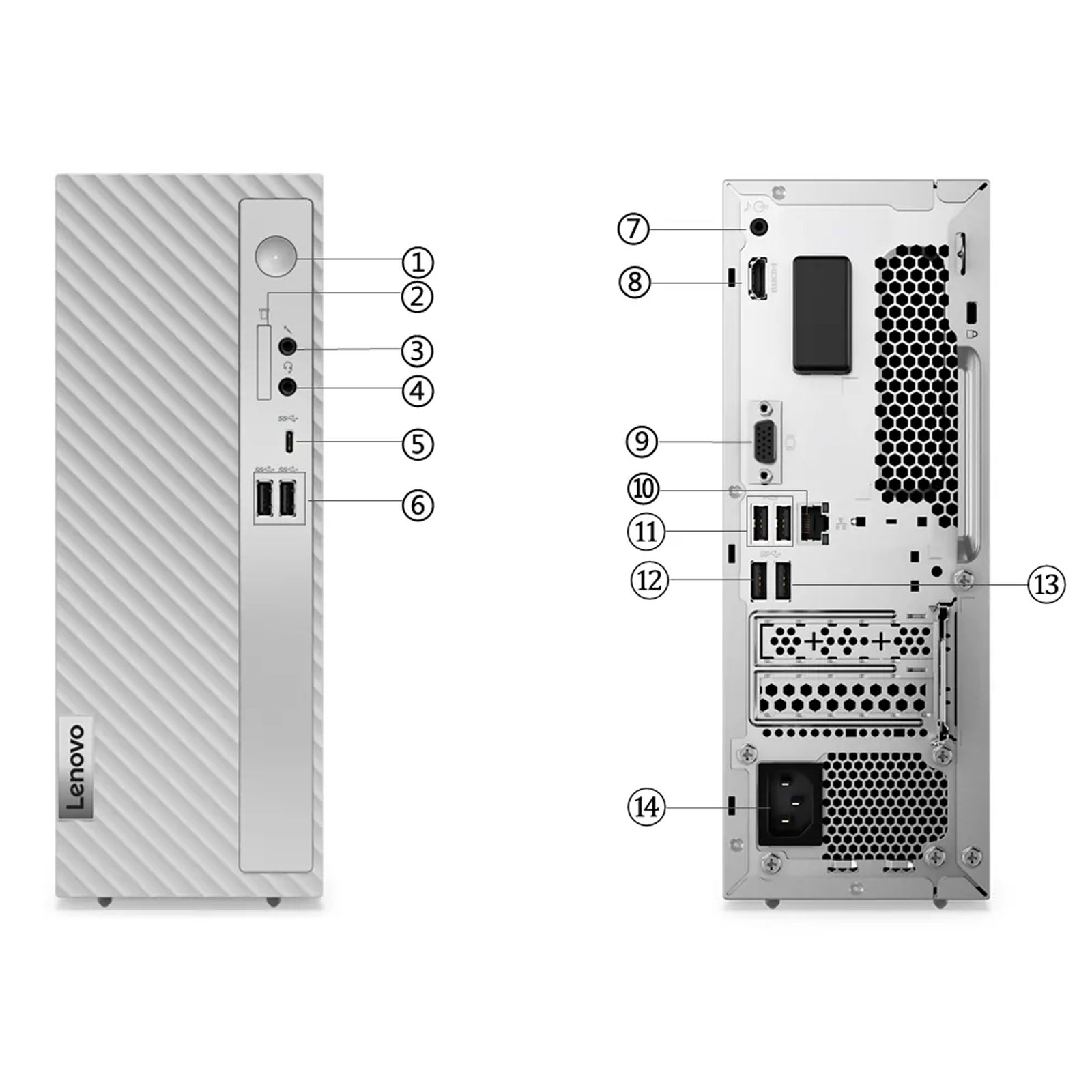 Lenovo IdeaCentre3, Grau, Intel Core i7-14700, 16 GB, 1 TB M.2 SSD, Intel UHD 770 (90VT0052GE)