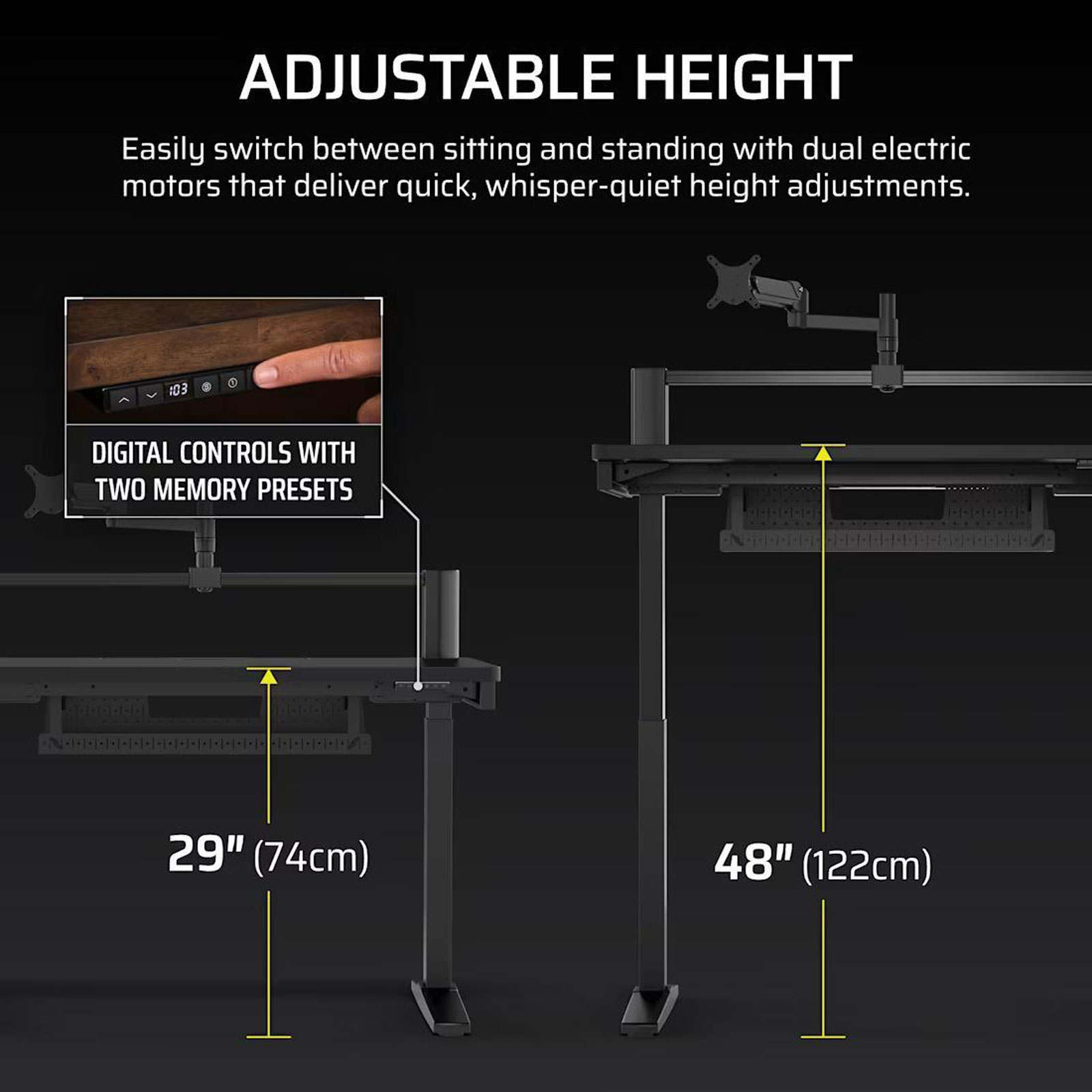 Corsair Platform:4 Elevate-Schreibtisch, Schwarz