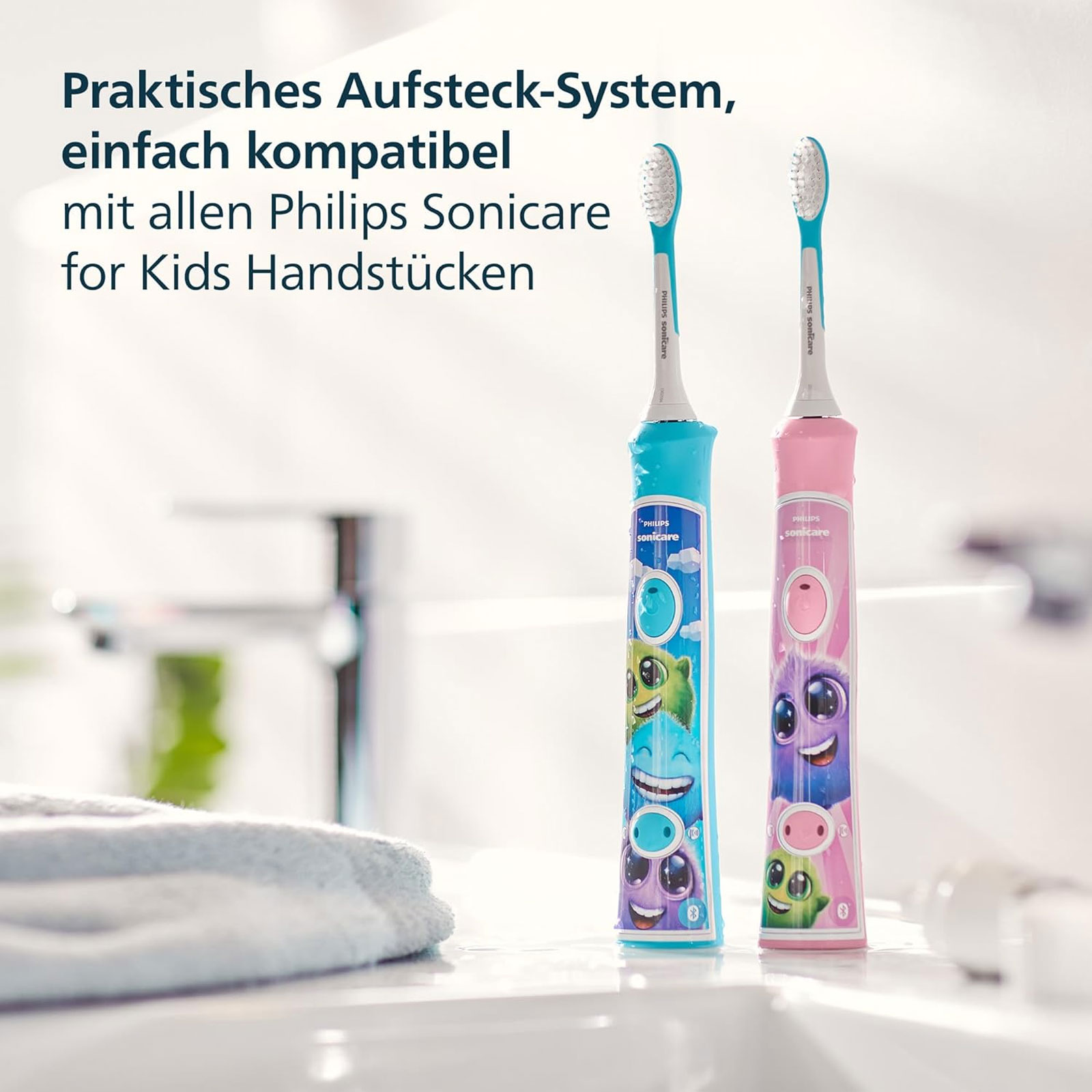 Philips HX6044/90 Sonicare For Kids, Original Ersatzbürstenköpfe für Kinder ab 7 Jahren Philips HX6044/90 Sonicare For Kids, Original Ersatzbürstenköpfe für Kinder ab 7 Jahren