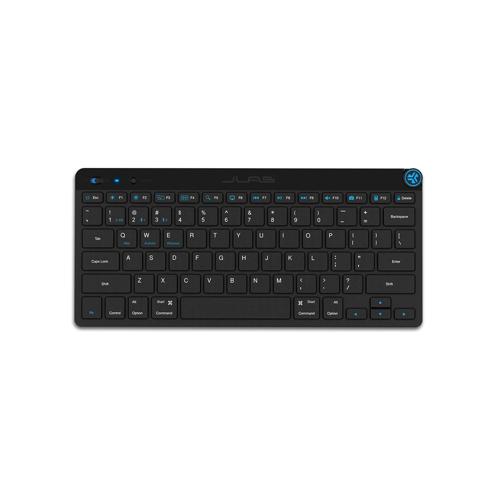 JLab Go Keyboard Schwarz Wireless-Tastatur Bluetooth und 2,4 GHZ USB Dongle 