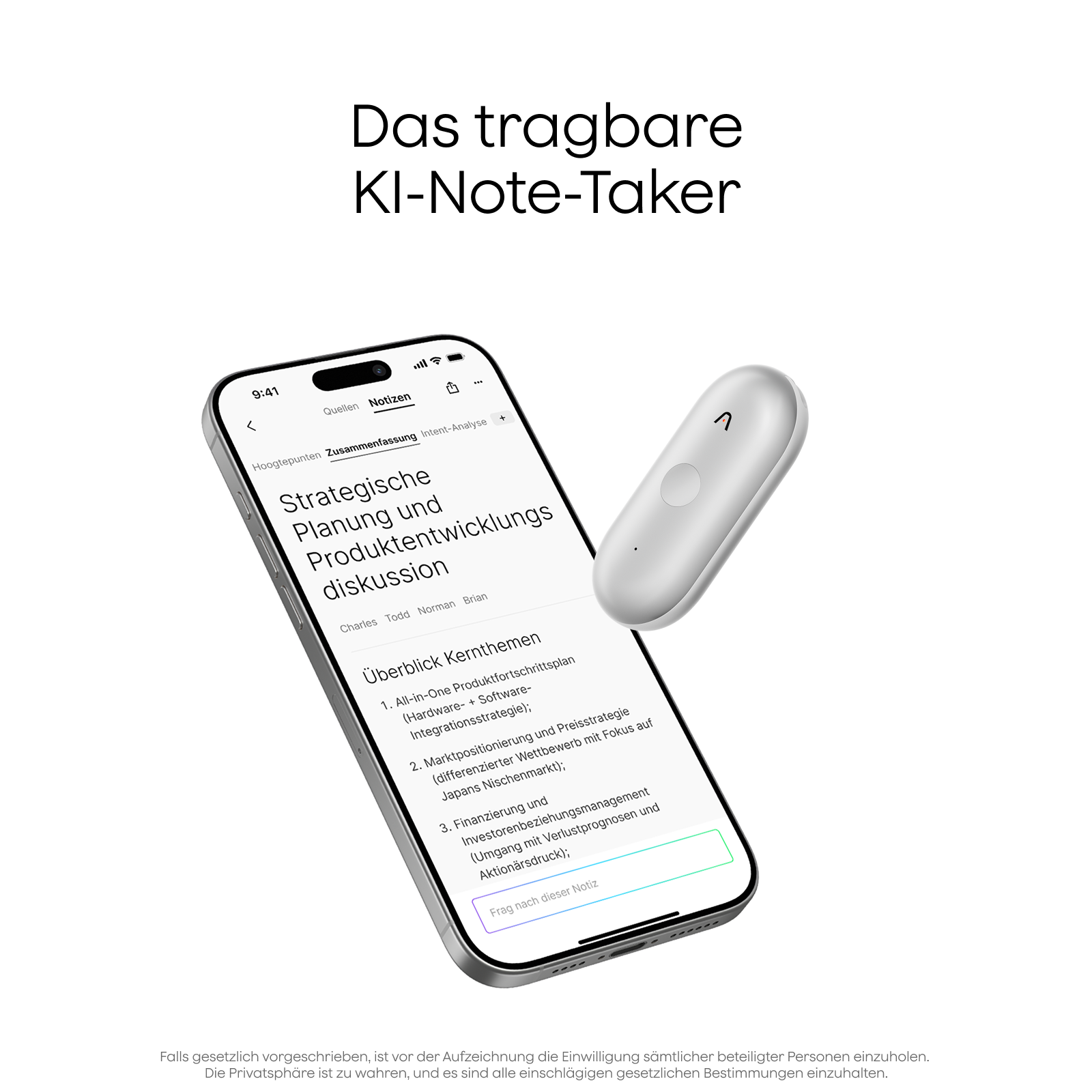 PLAUD Diktiergerät NotePin S