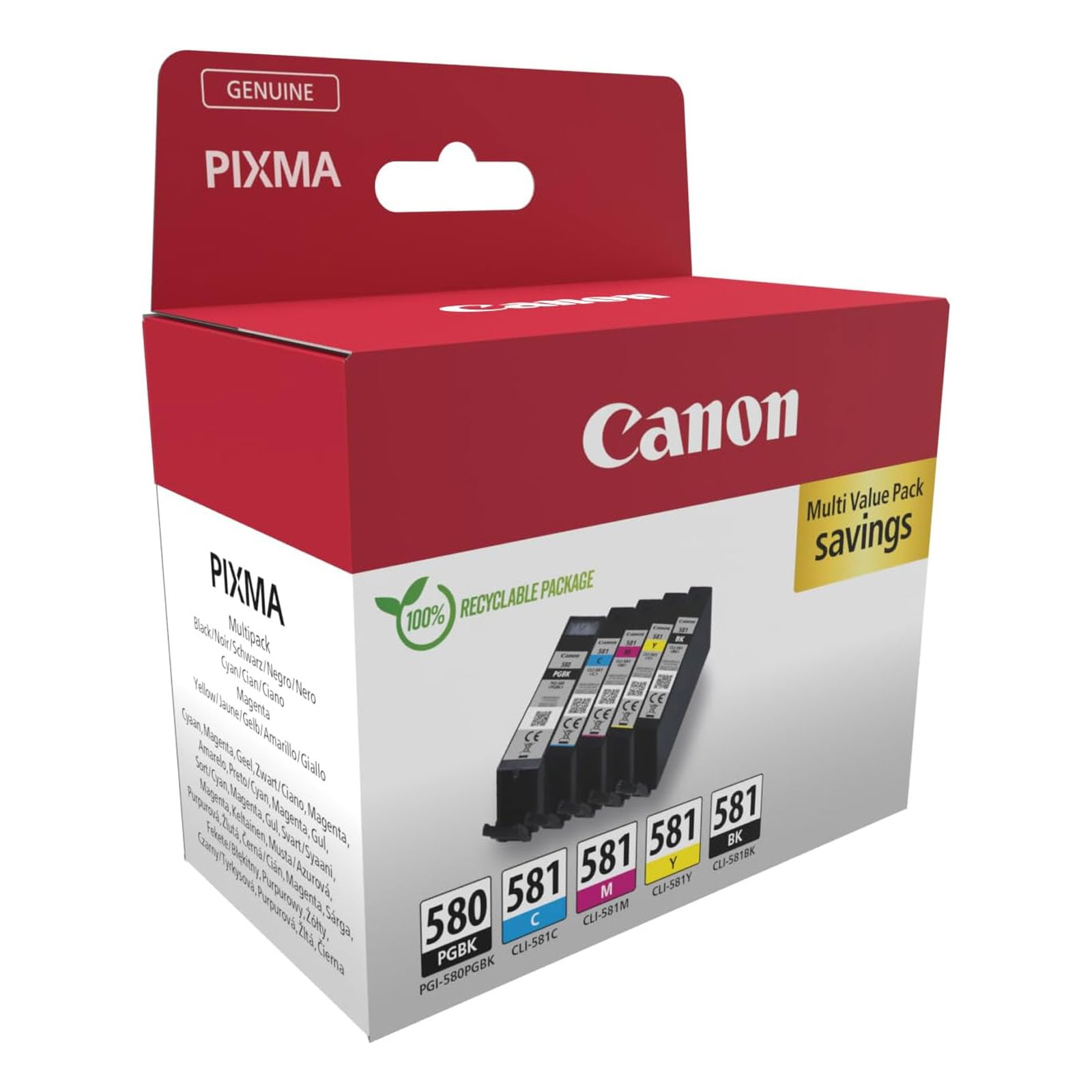 CANON PGI-580/CLI-581 PGBK/C/M/Y/BK Multipack Druckerpatronen