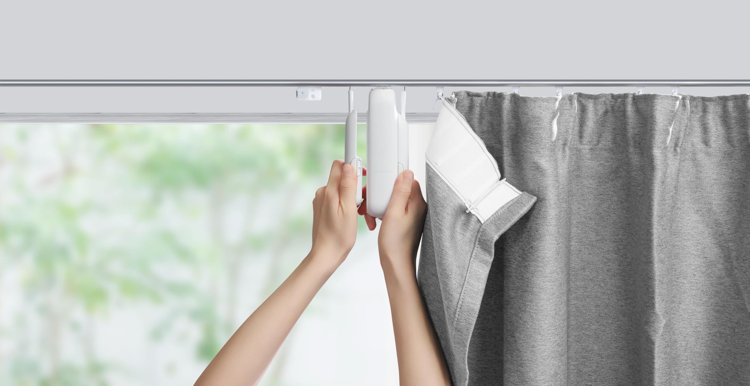 SwitchBot Smart Curtain 3 U Rail, Automatischer Vorhangöffner weiß