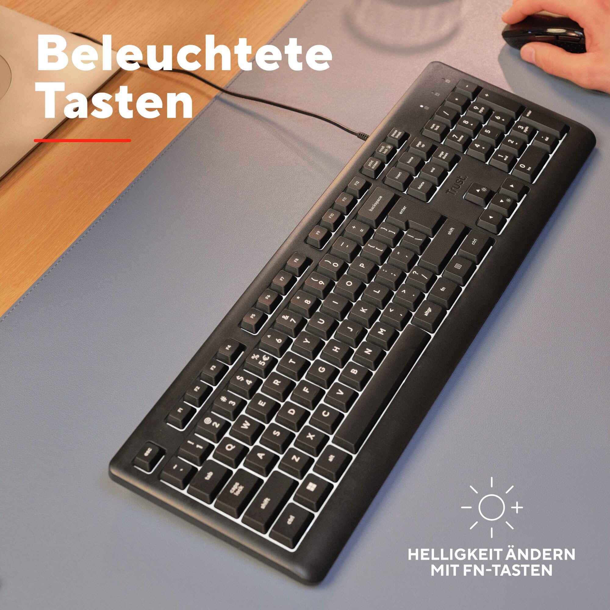 Trust Primo Beleuchtete PC Tastatur