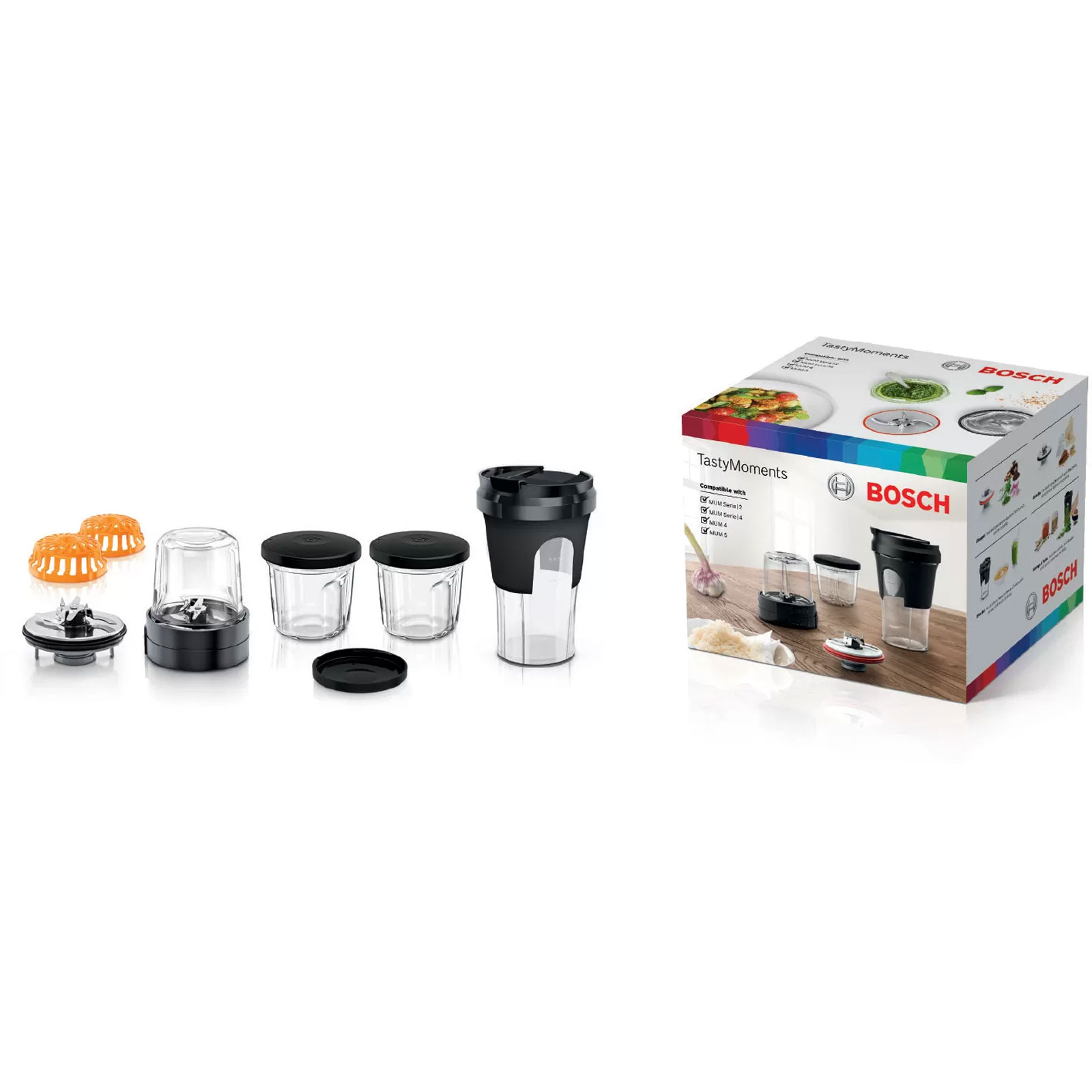 Bosch MUZ45XTM1 TastyMoments 5-in-1 Multi-Zerkleinerer-Set Bosch MUZ45XTM1 TastyMoments 5-in-1 Multi-Zerkleinerer-Set