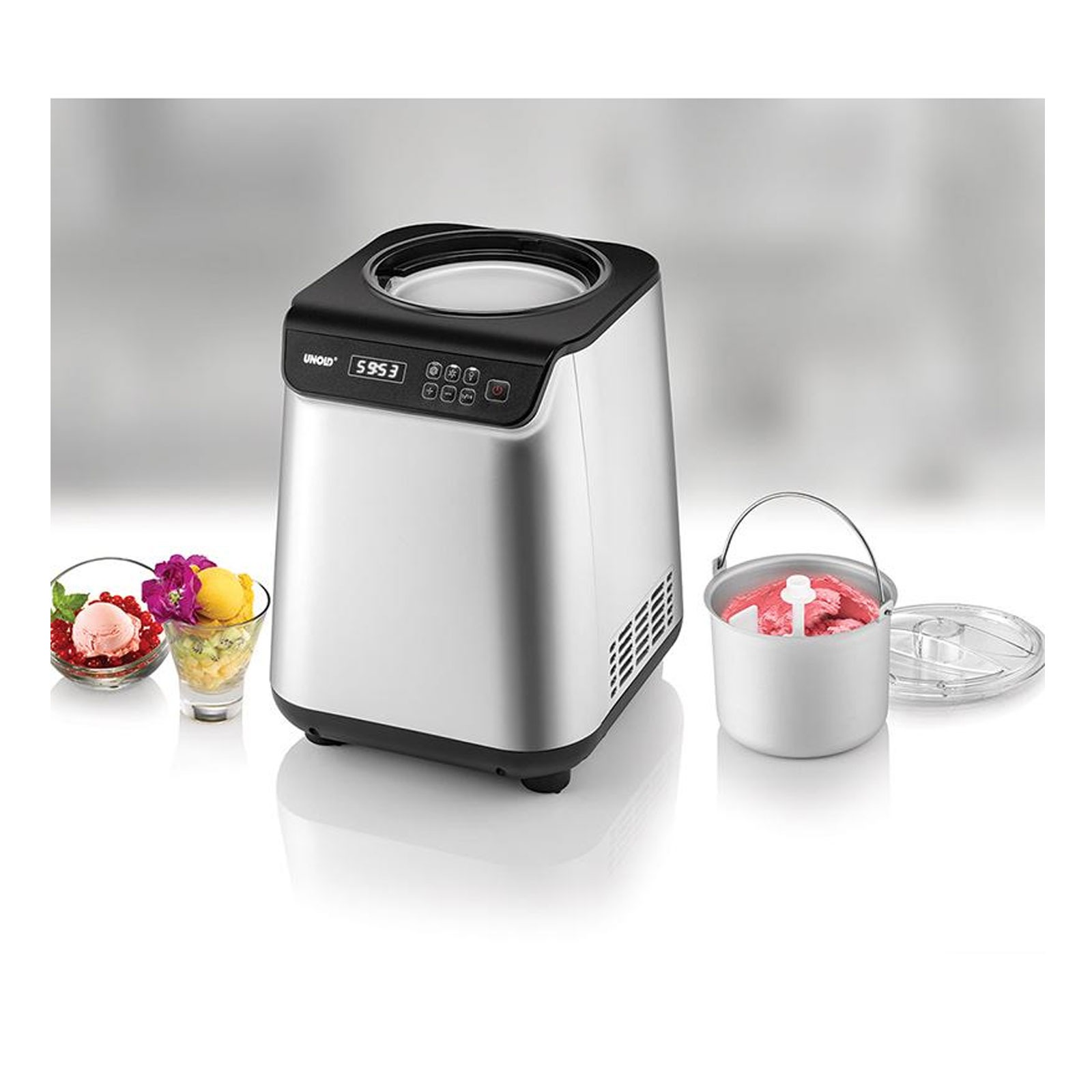 Unold 48825 Uno Eismaschine silber / schwarz